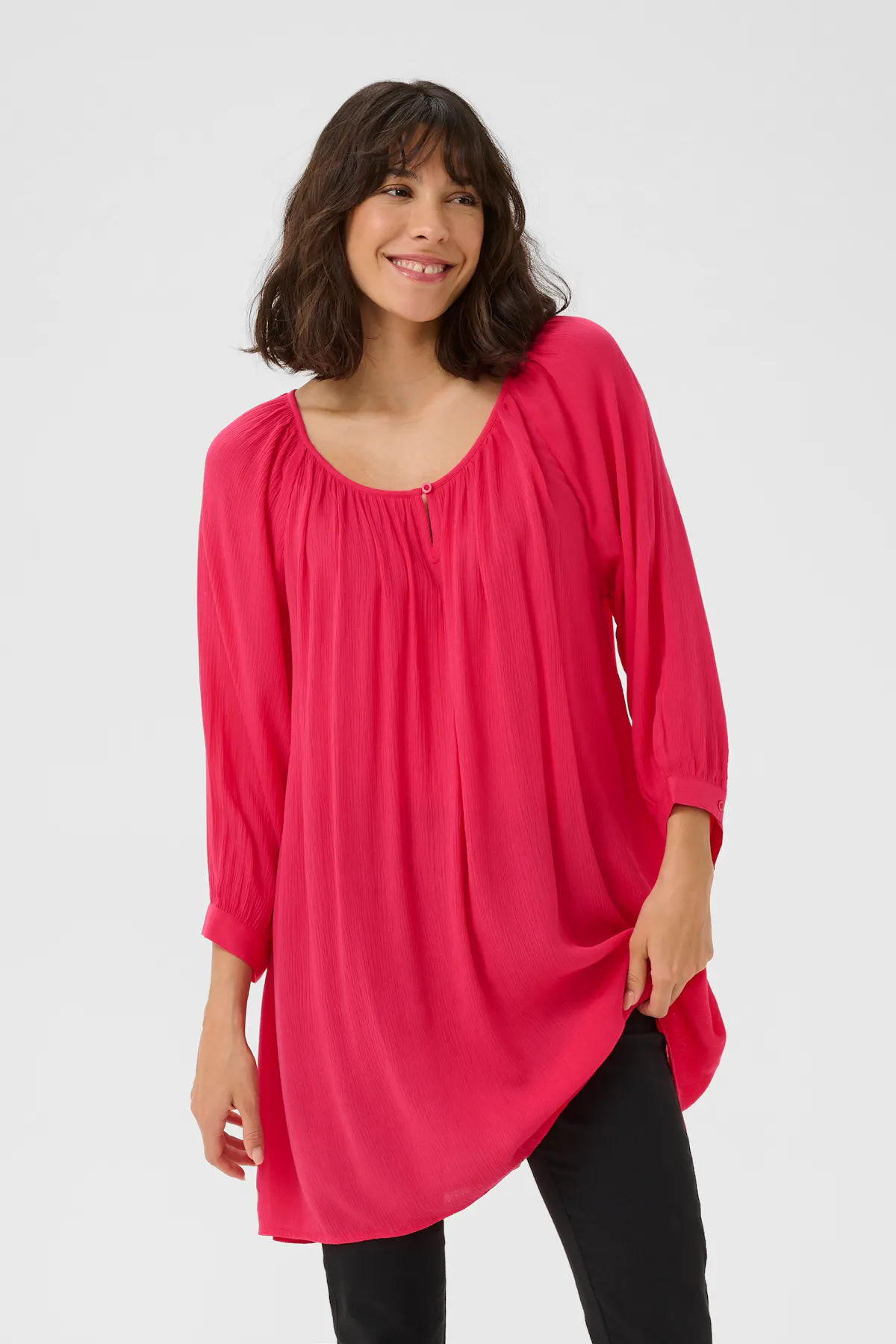 Amber Tunic in raspberry viscose | BON'A PARTE