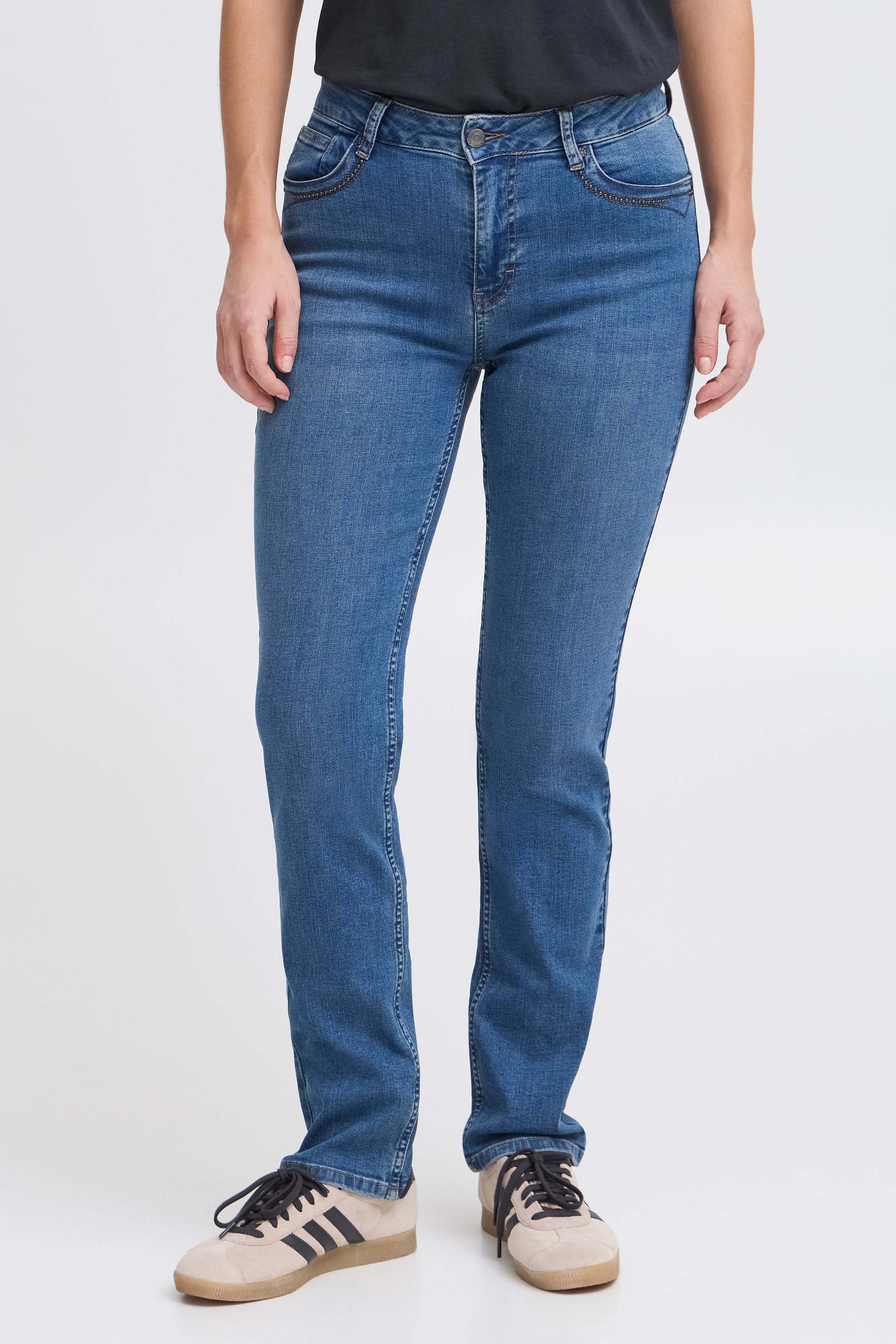 PZEMMA HW Jeans W Deco Straight Leg LOOKBOOK FRONT 50208263-200005