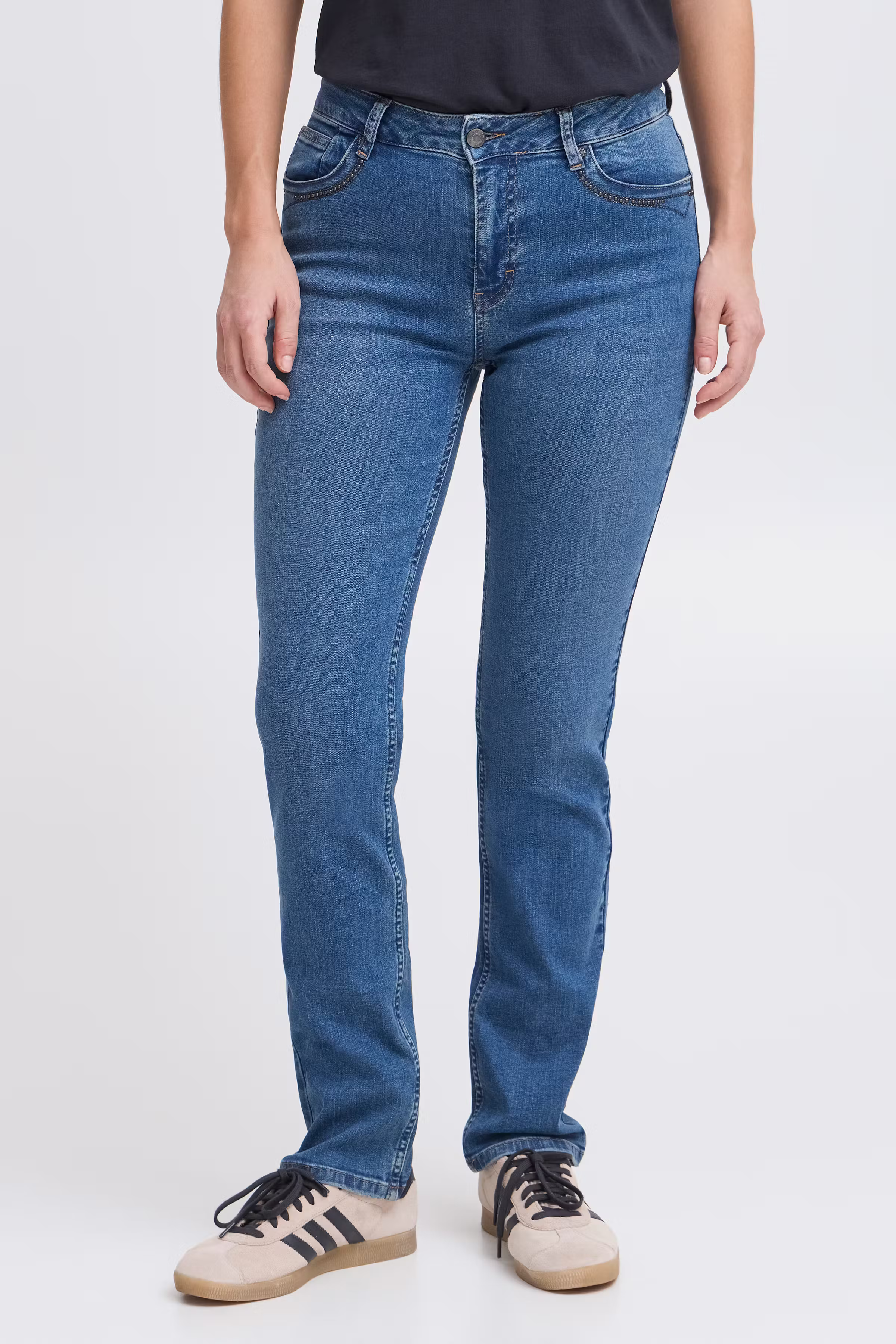 PZEMMA HW Jeans W Deco Straight Leg LOOKBOOK FRONT 50208263-200005