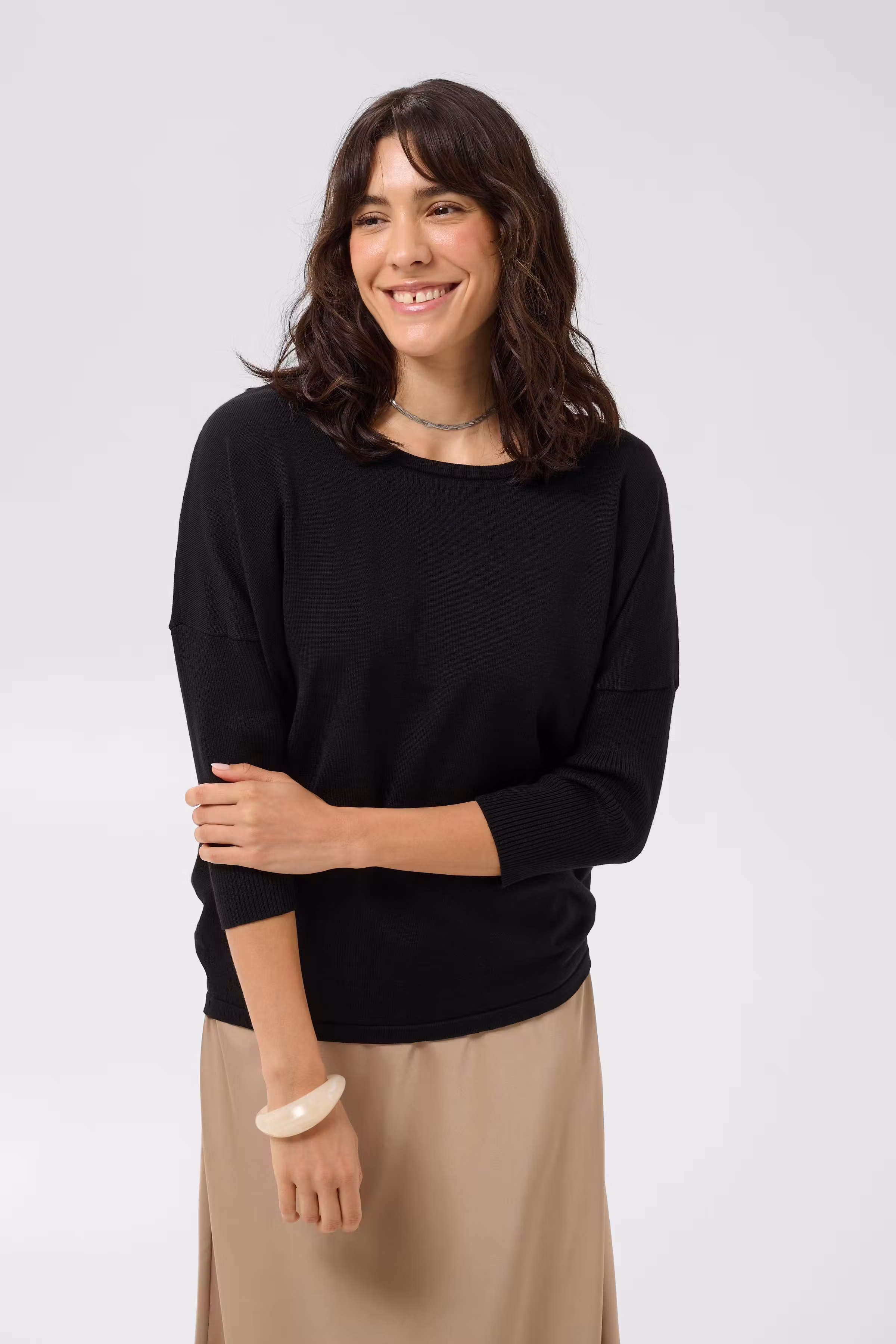 MilaSZ R-Neck Pullover LOOKBOOK FRONT 30500003-0001