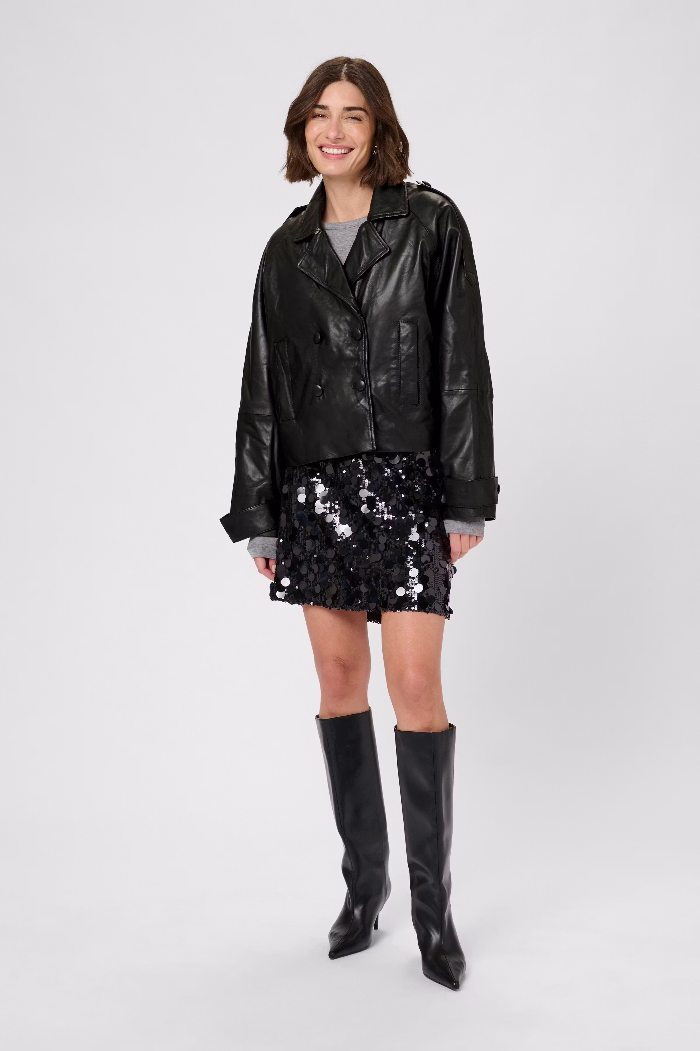 CUlima Lederjacke LOOKBOOK FRONT 50112349-500012