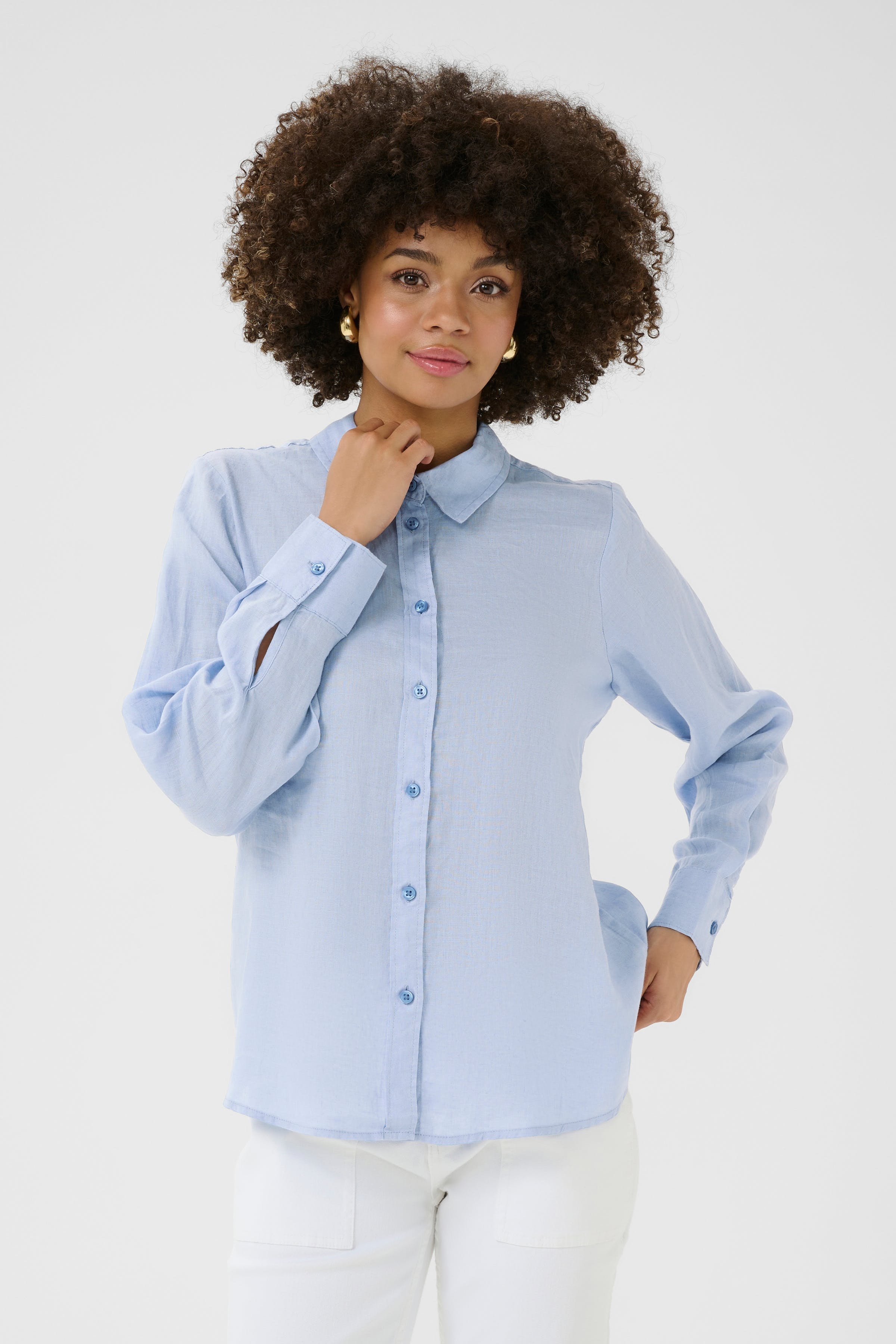 CUnyssa 100% Linnen Shirt LOOKBOOK FRONT 50111694-164019