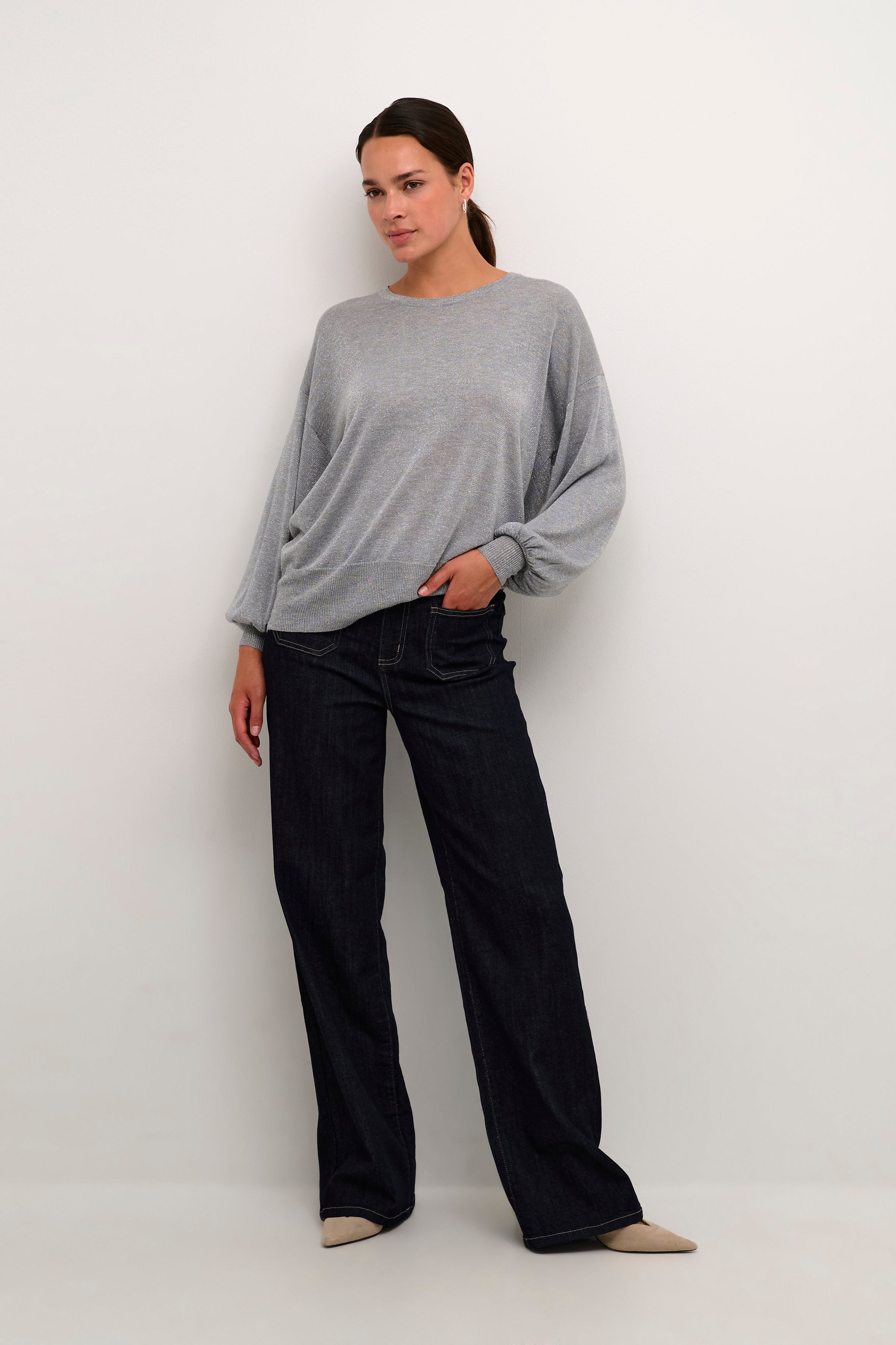 KAankra Glimmerstriktrøje LOOKBOOK FRONT 10552376-100123