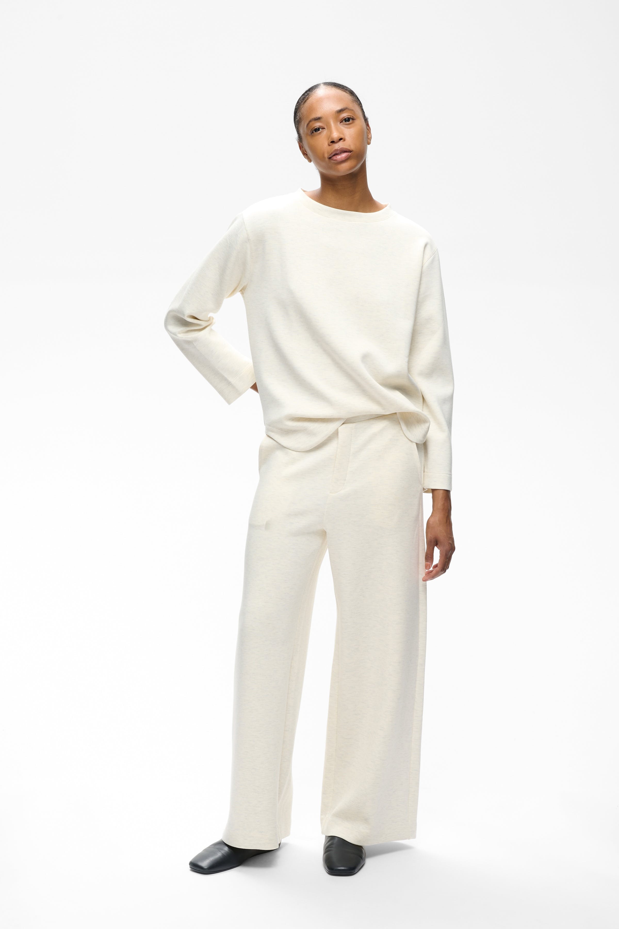 GincetteIW Melange Bukser LOOKBOOK FRONT 30110741-300597