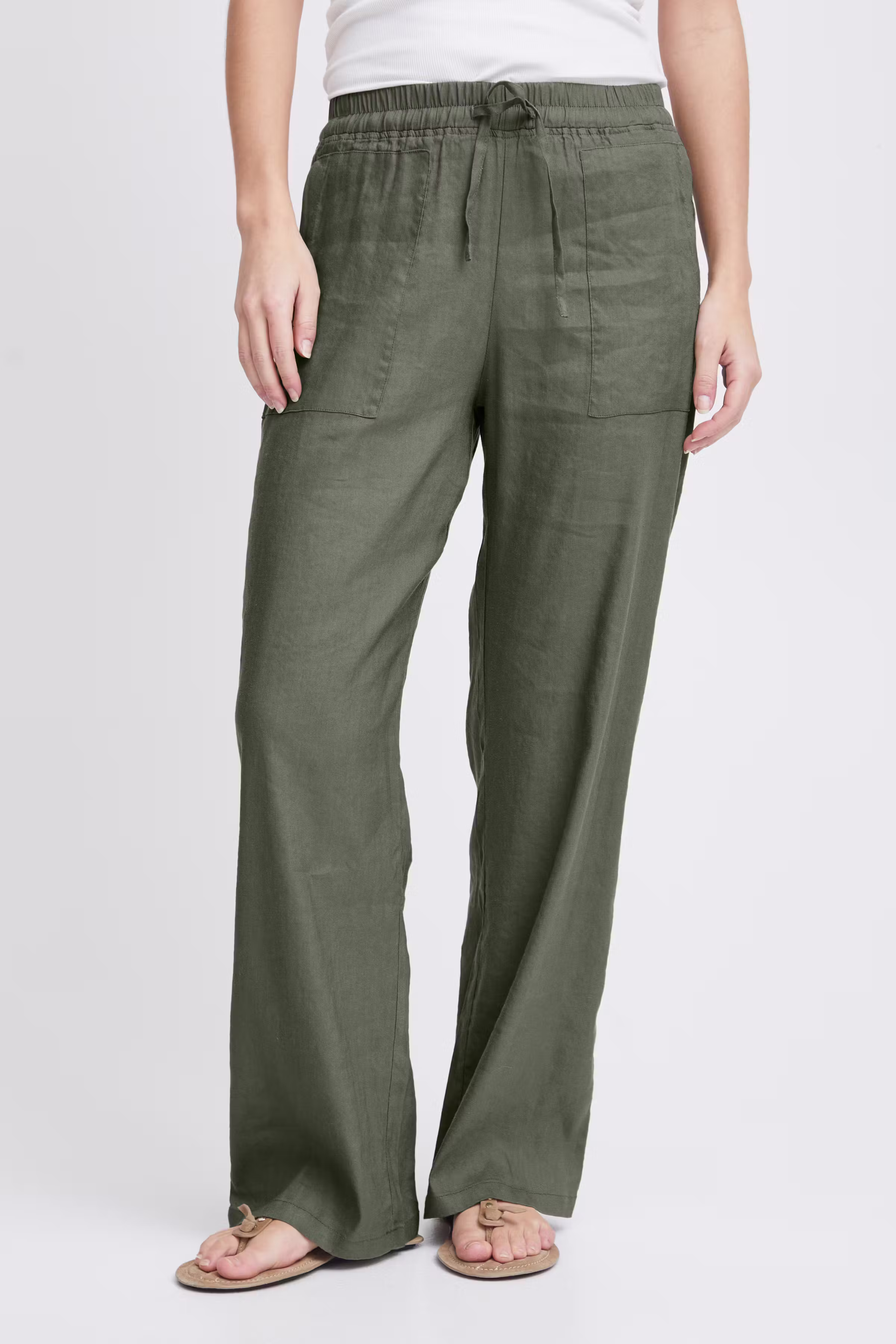 PZLUCA Full Length Wide Leg Bukser LOOKBOOK FRONT 50208020-180312