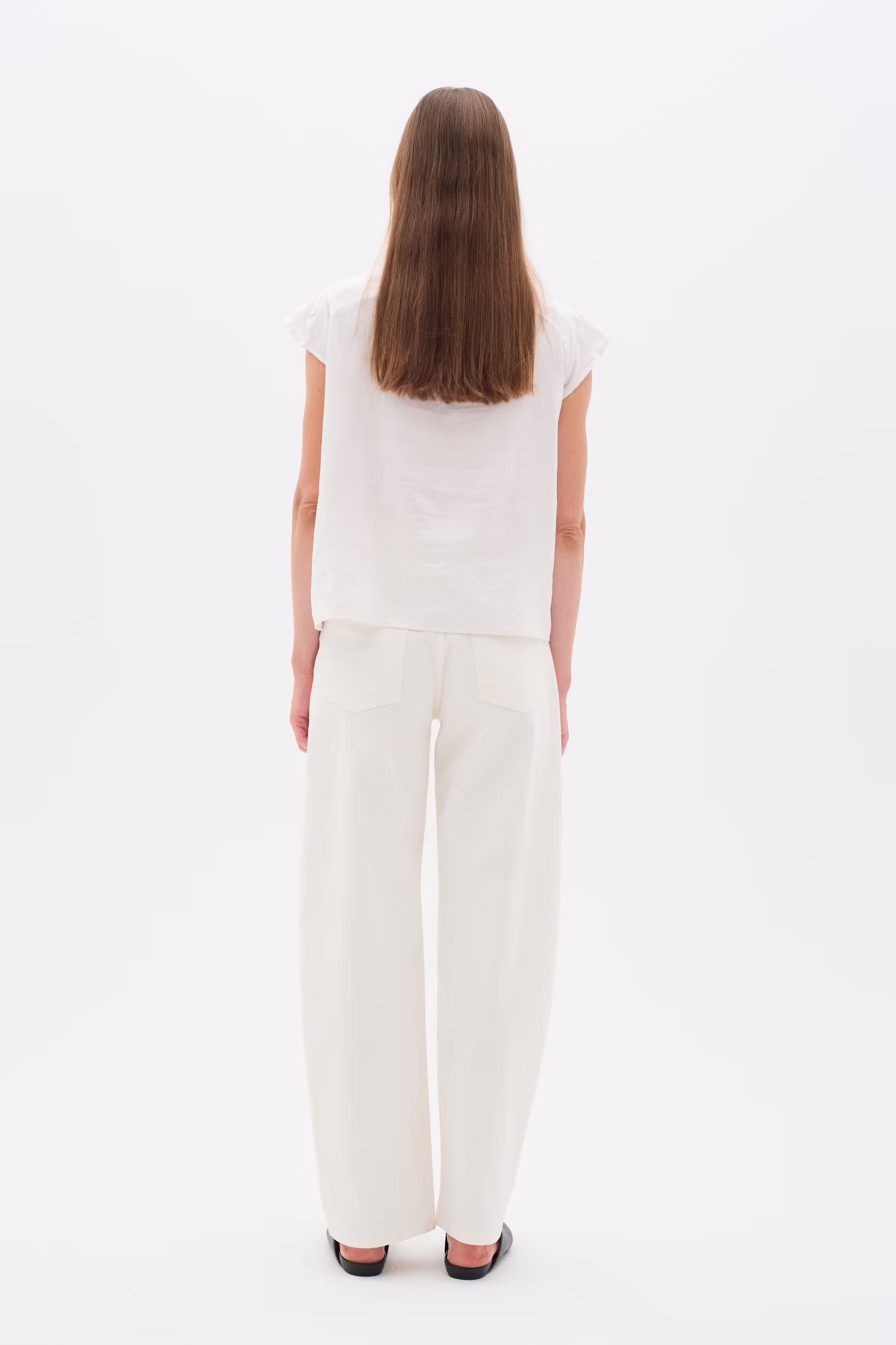 FaridaIW Hør Top LOOKBOOK BACK 30110435-300001