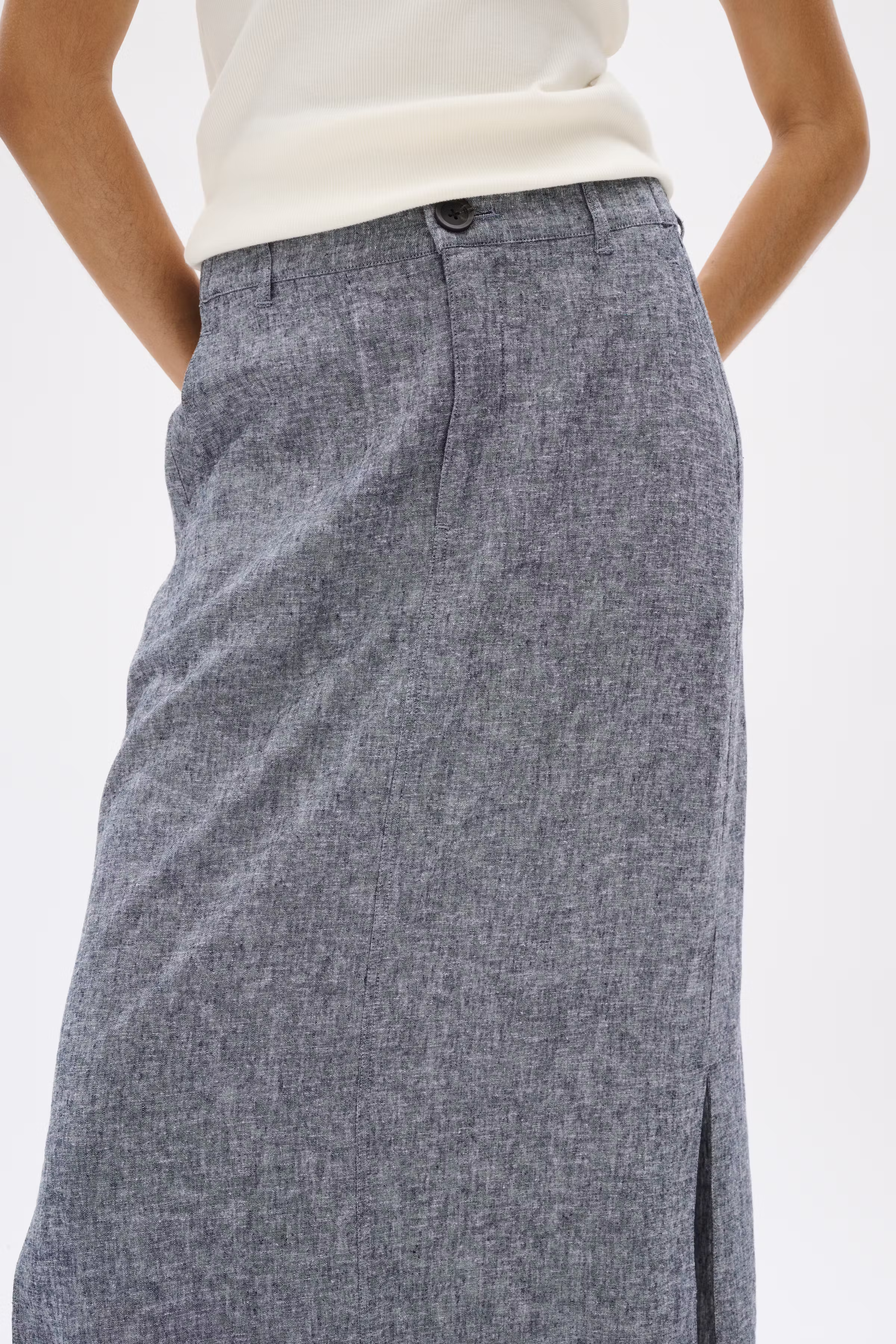 RimoneIW Linne Kjol LOOKBOOK DETAIL 30110364-302004