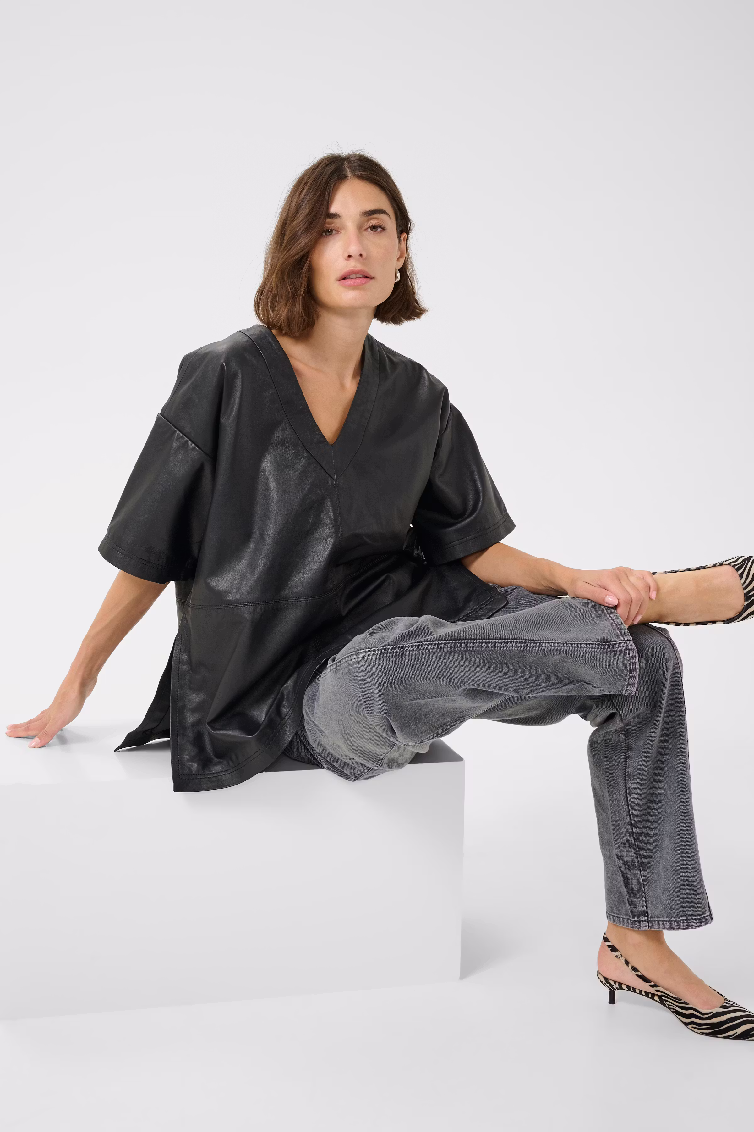 CUatam Lederbluse LOOKBOOK DETAIL 50112121-500012