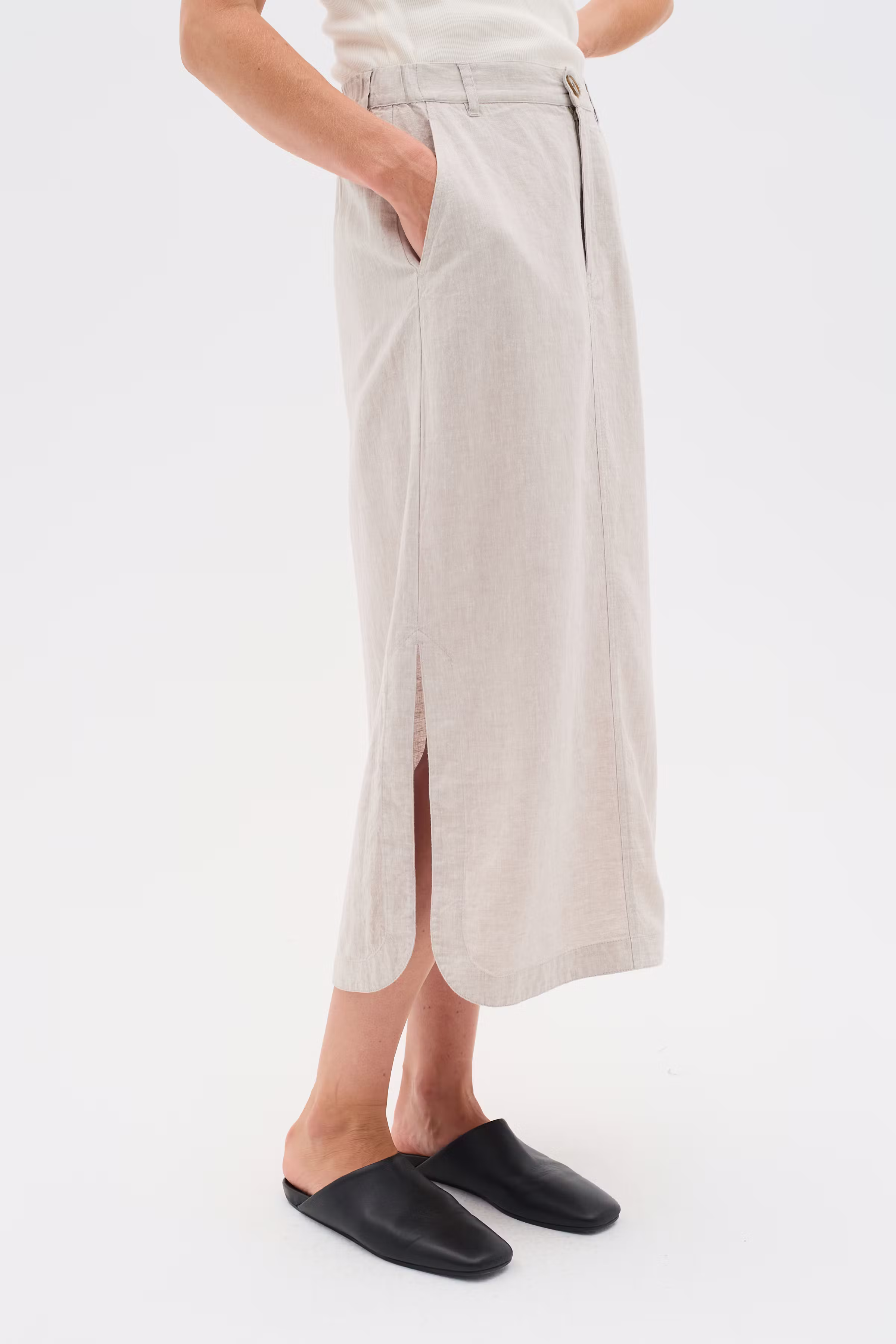 RimoneIW Linen Skirt LOOKBOOK DETAIL 30110364-1304031