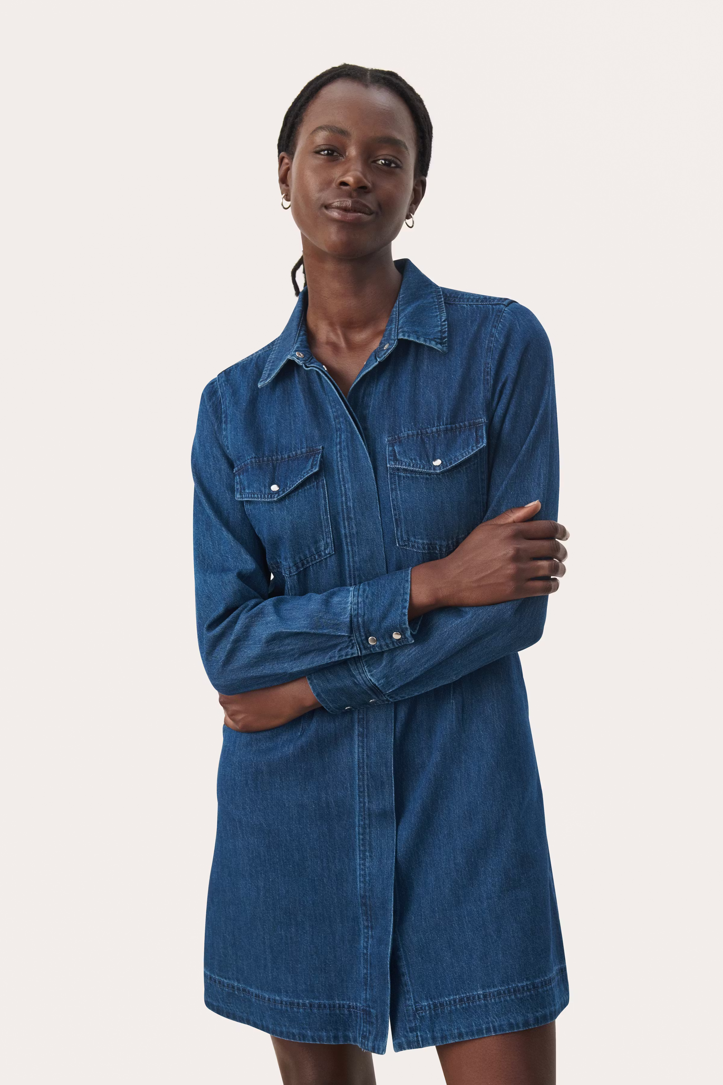 FrejaPW Denim Kleid LOOKBOOK FRONT 30309544-300145