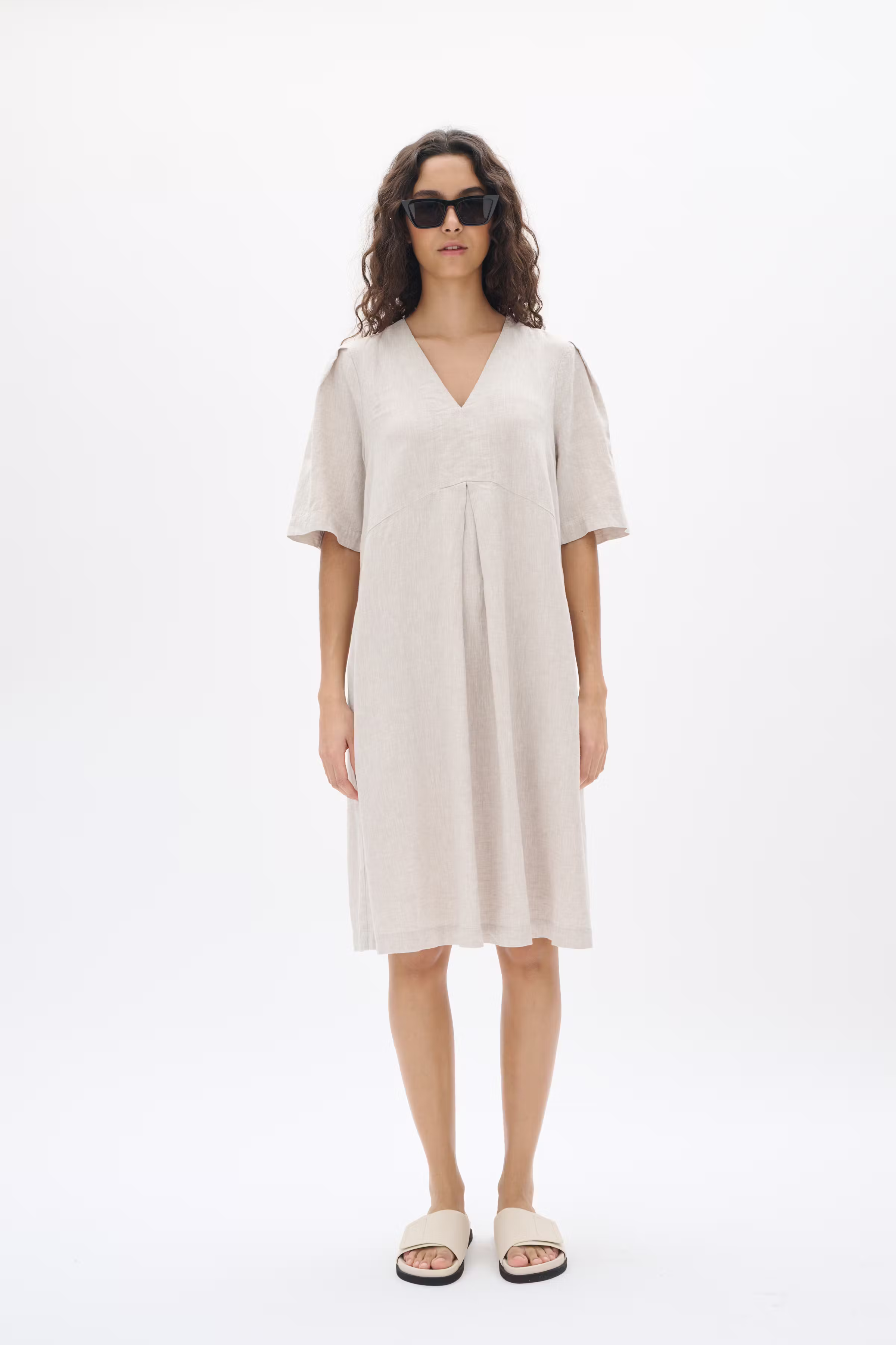 RimoneIW Leinen Kleid LOOKBOOK FRONT 30110365-1304031