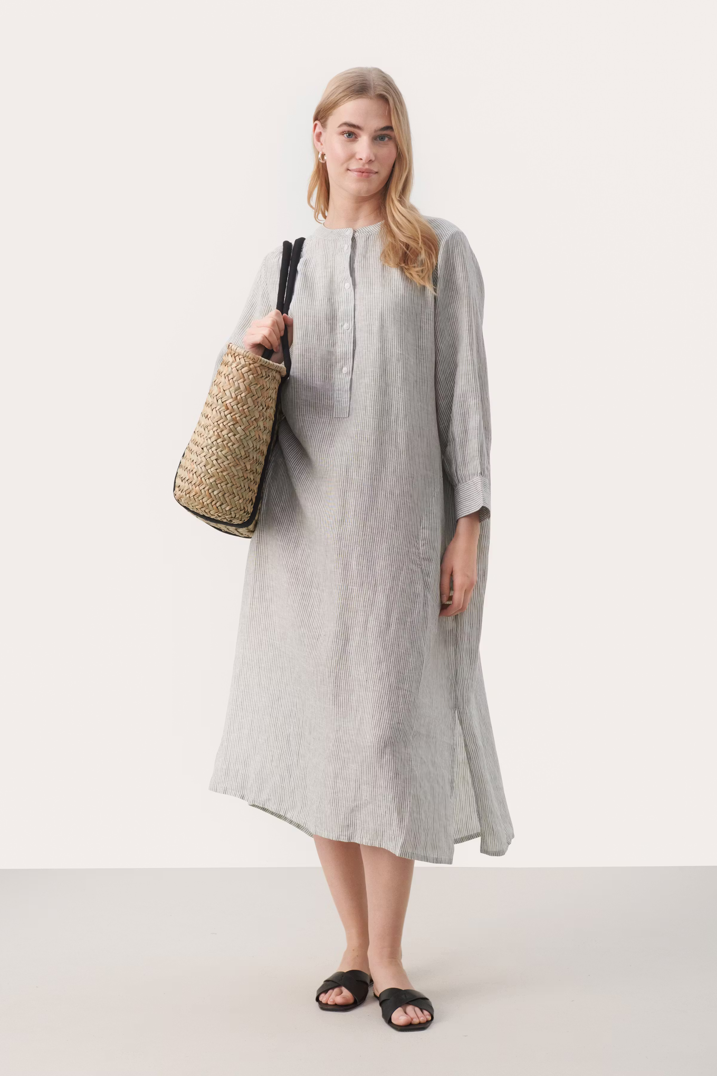 AliaPW Long linen dress LOOKBOOK BACK 30307657-302908