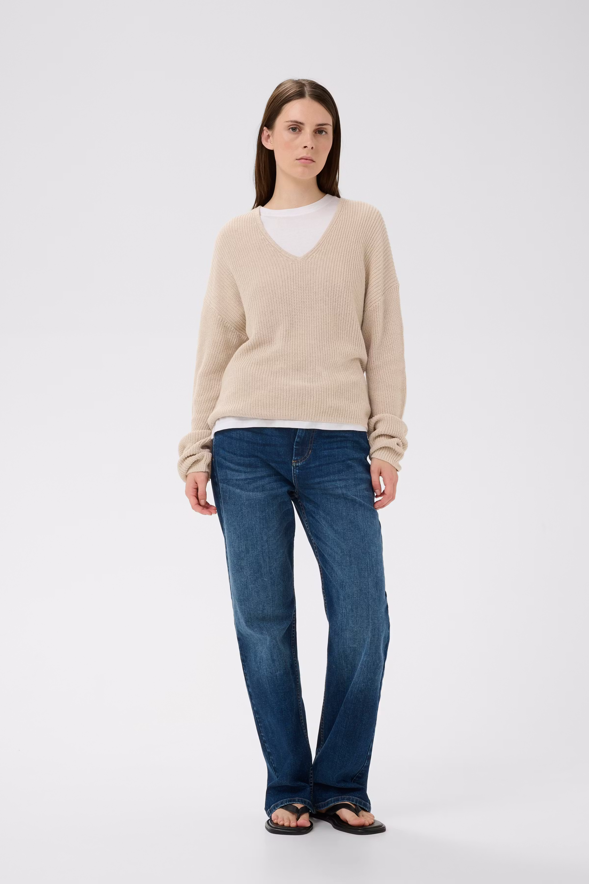 MIAMIW V-neck Pullover LOOKBOOK FRONT 30112407-300597