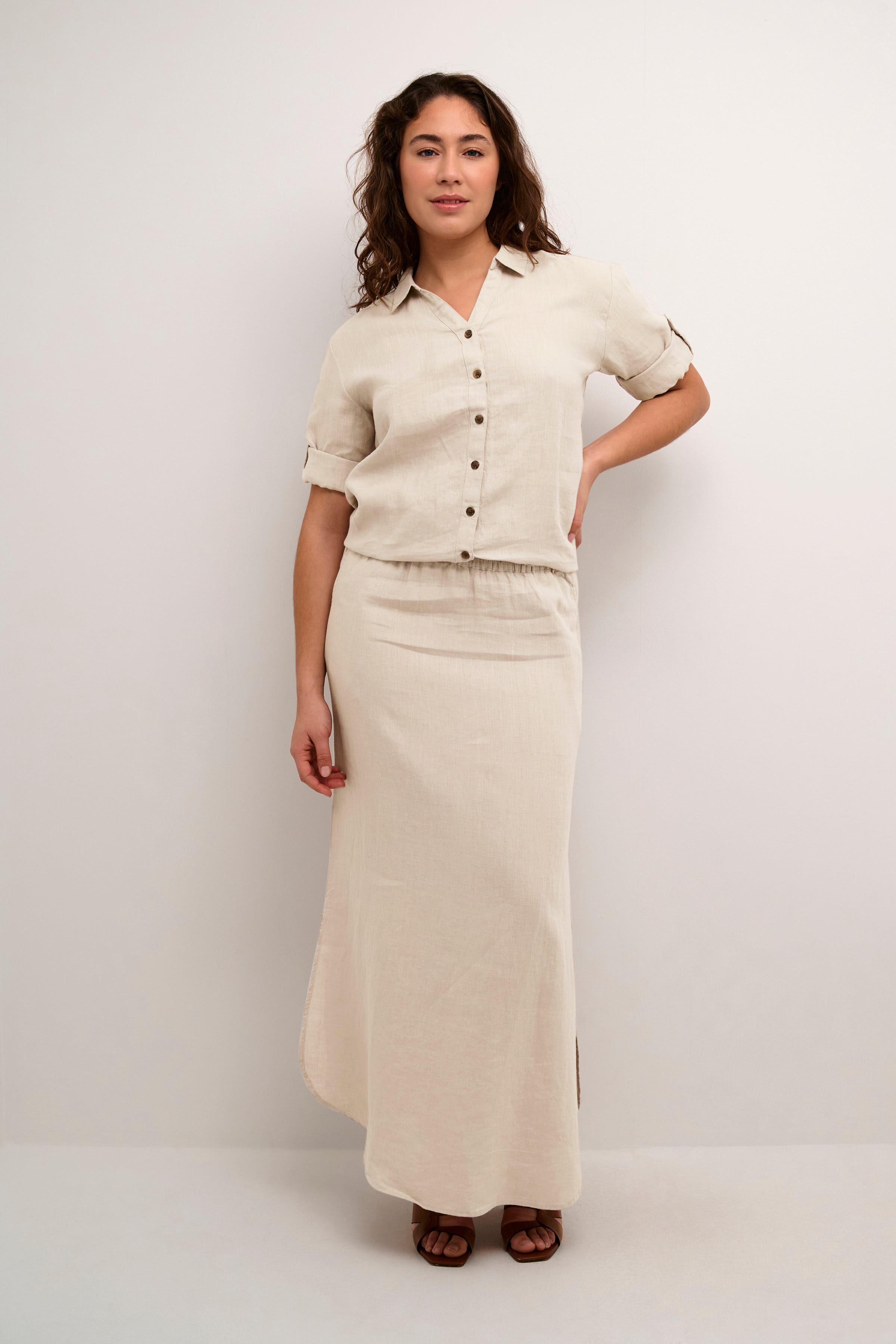 CRBellis Linen skirt LOOKBOOK FRONT 10612565-104537