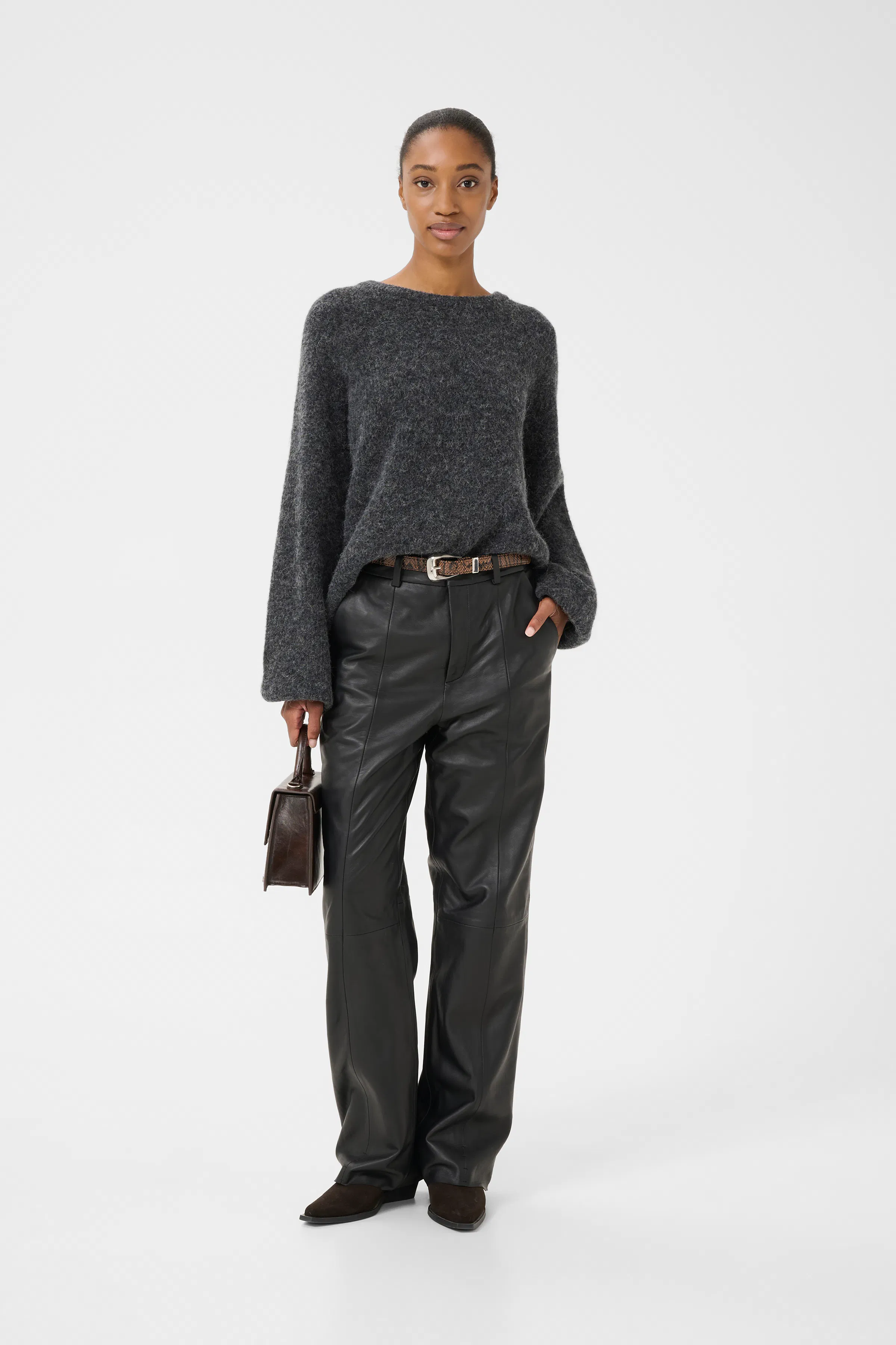 NaomiGZ Leather jacket in black lamb leather