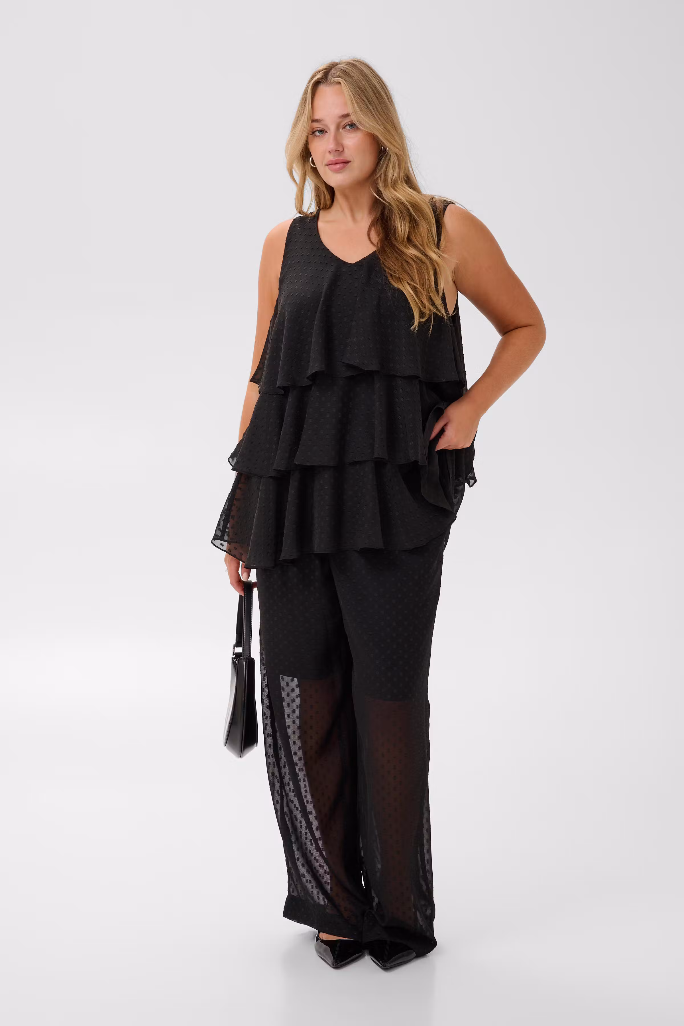 KCrinah Mesh Blouse met Volants LOOKBOOK FRONT 10584571-100121