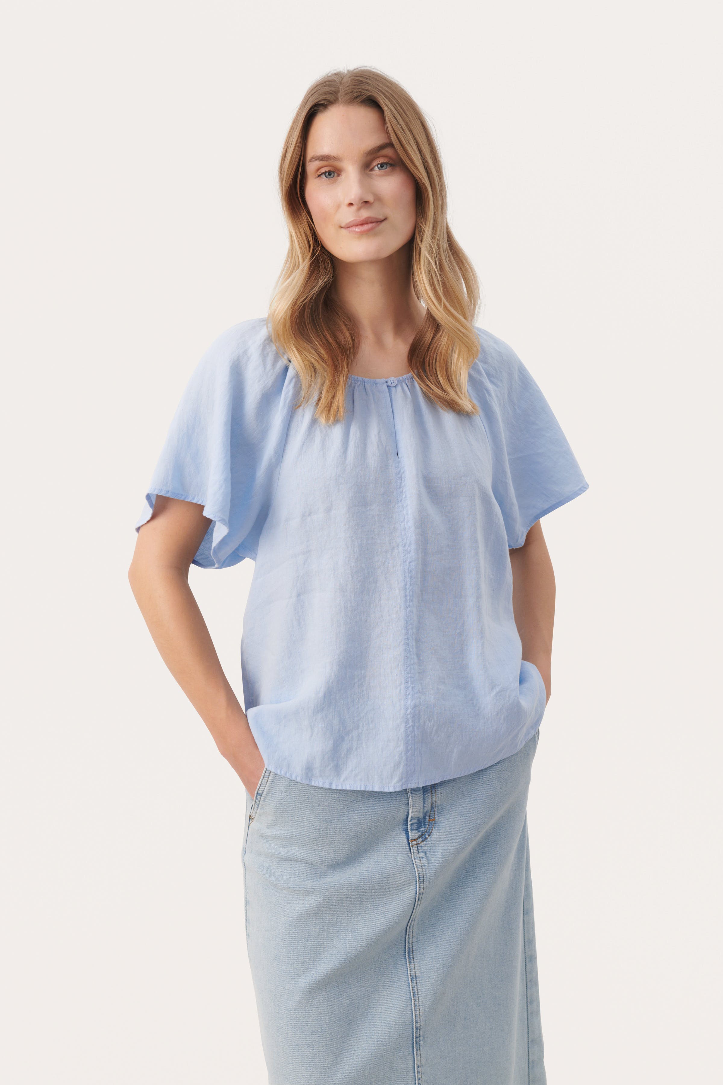 GeorgianaPW Hørbluse LOOKBOOK FRONT 30308594-154031