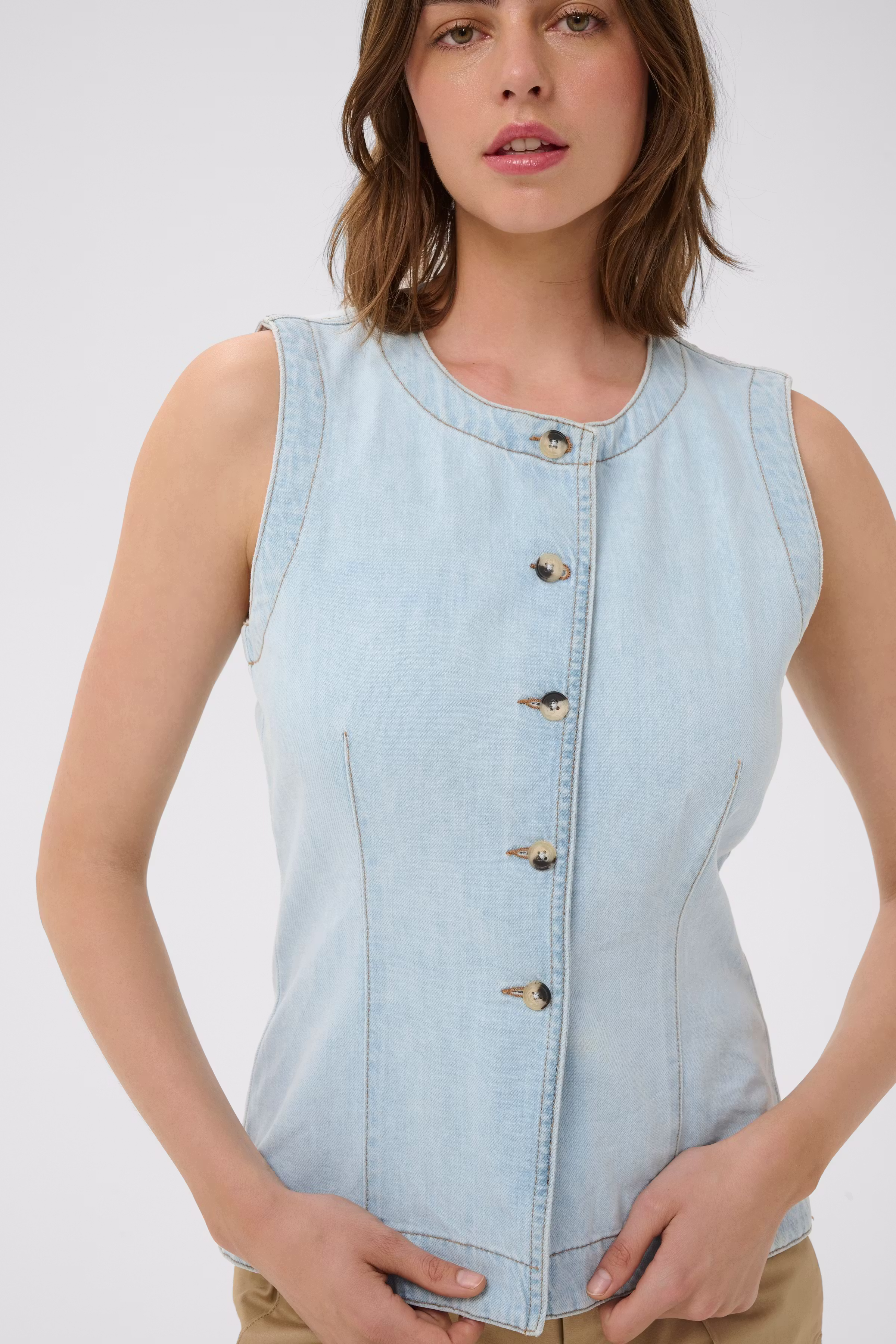 ELLYIW Denim Waistcoat Blouse LOOKBOOK DETAIL 30112549-900006621