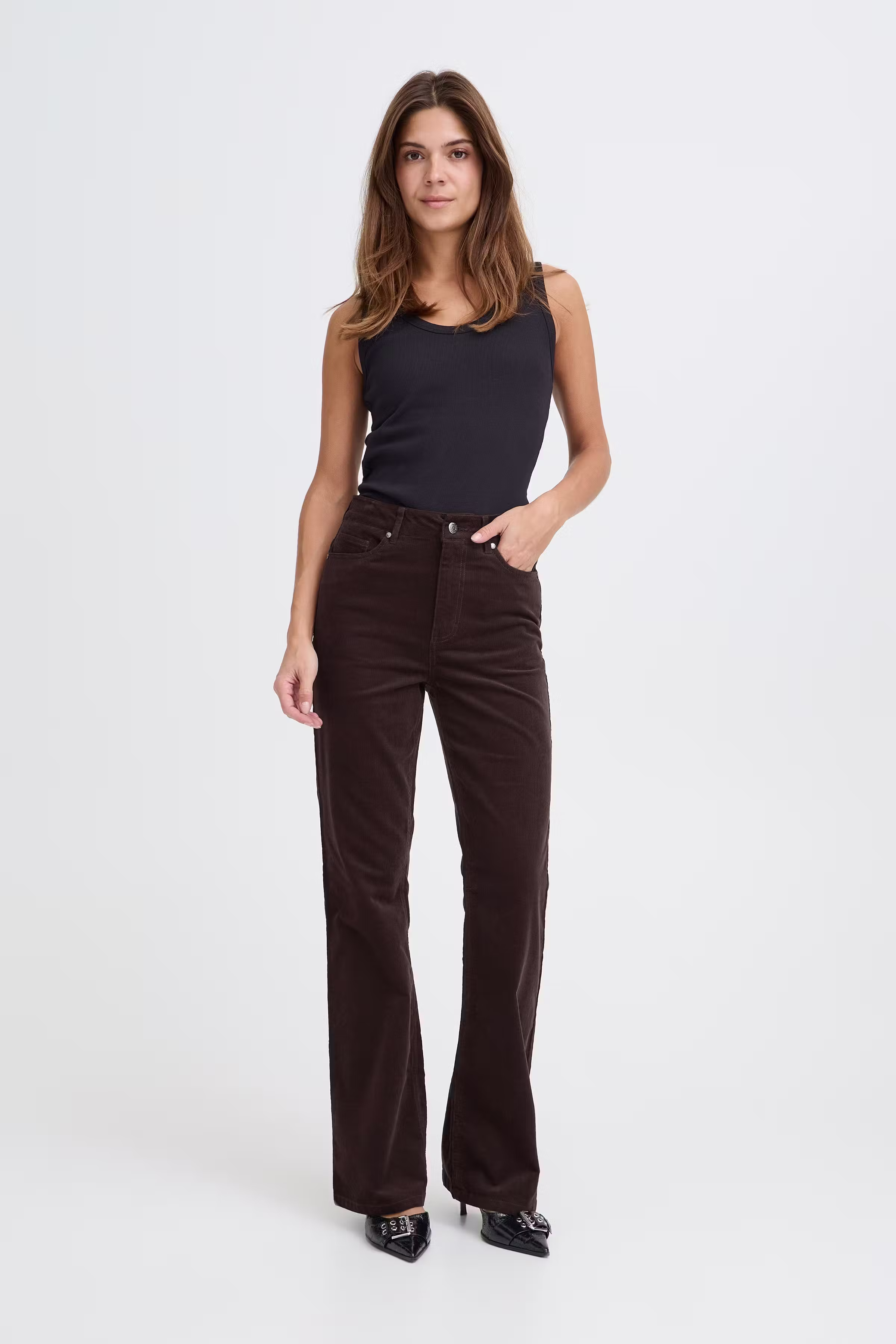 PZSALLY Ultra High Waist Bootcut Bukser LOOKBOOK FRONT 50210072-191103