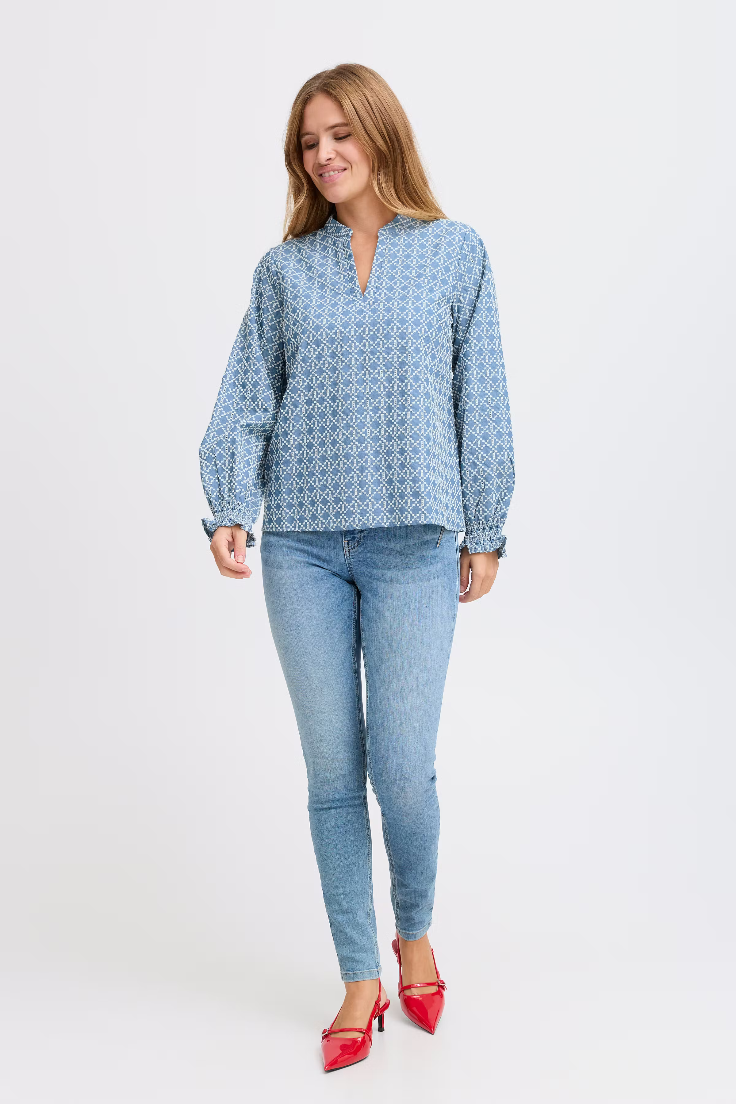 PZFENYA Långärmad blus LOOKBOOK FRONT 50208359-200005