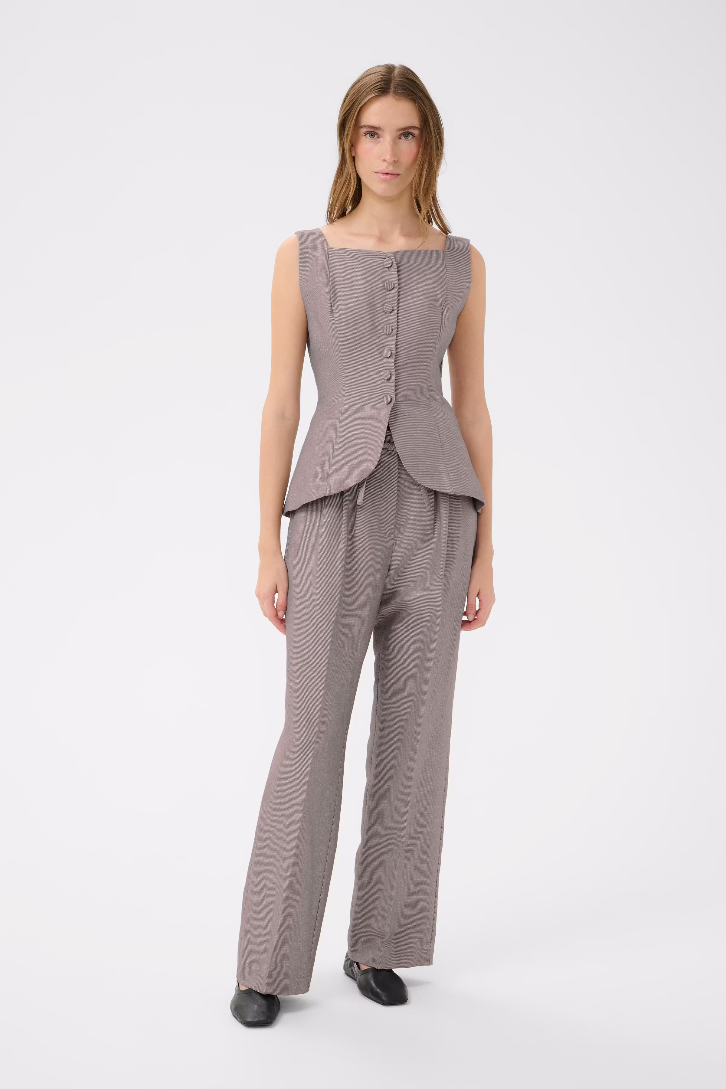 KBVia Trousers in linen blend LOOKBOOK FRONT 10105476-1852061