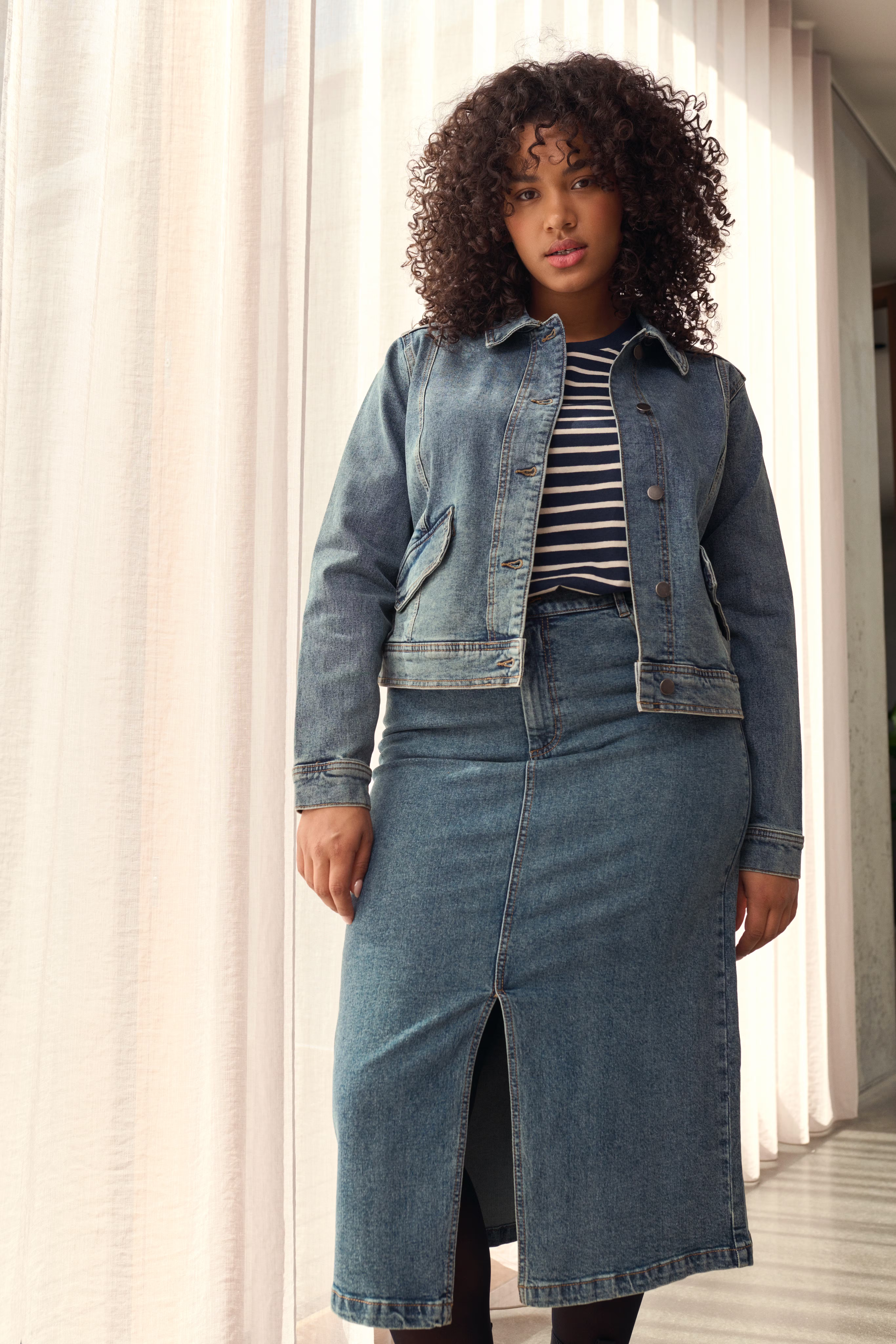 KCdiana Denimnederdel LOCATION NONE 10581999-100166