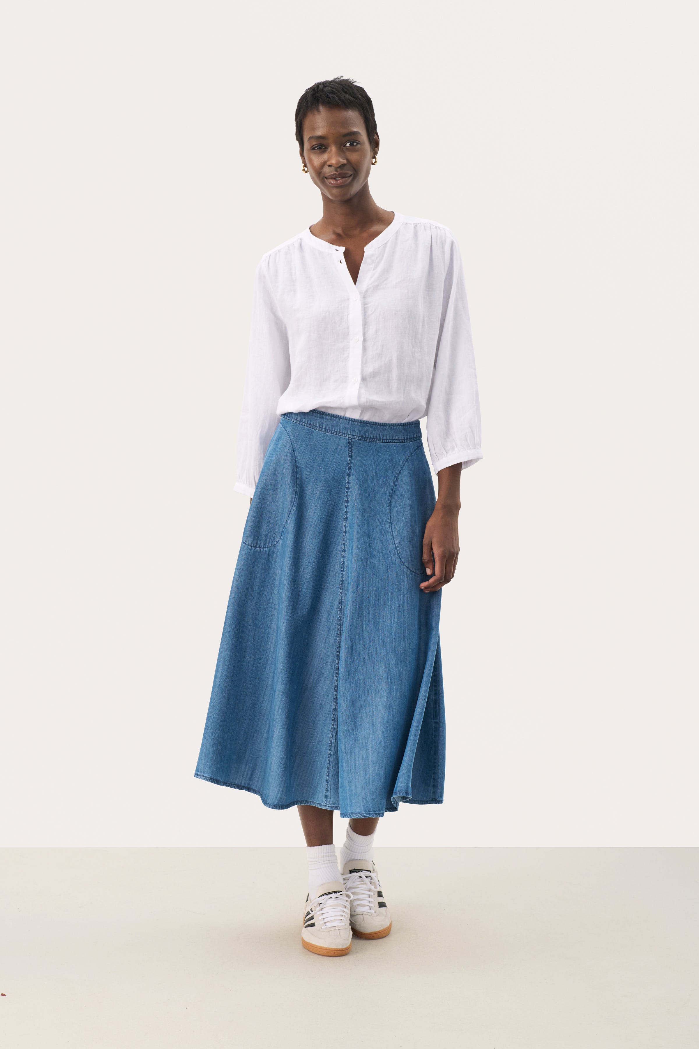 PernillePW Denimnederdel LOOKBOOK FRONT 30306819-300156