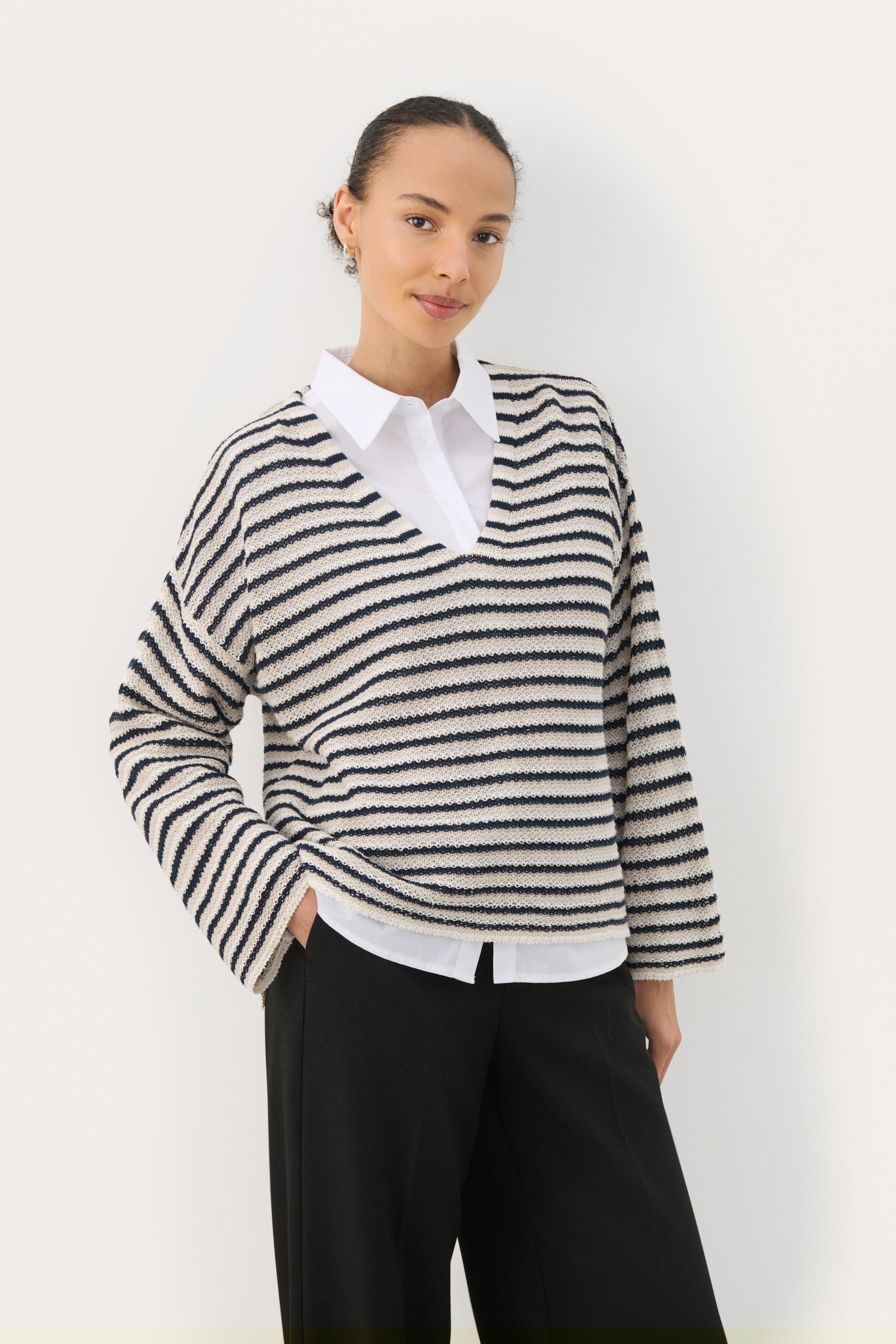 NahniPW Hør Pullover LOOKBOOK FRONT 30309425-303600