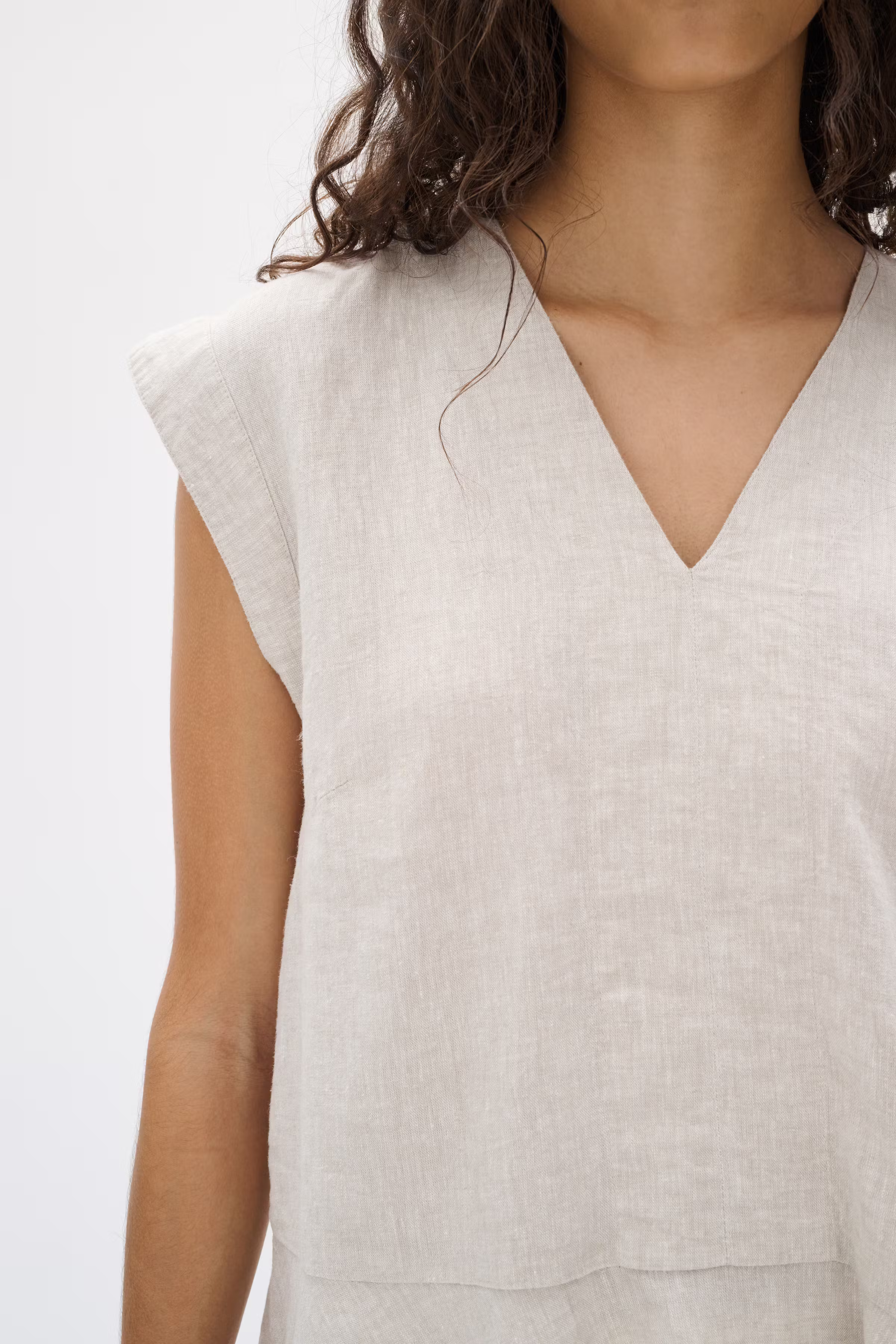 RimoneIW Hør Top LOOKBOOK DETAIL 30110361-1304031