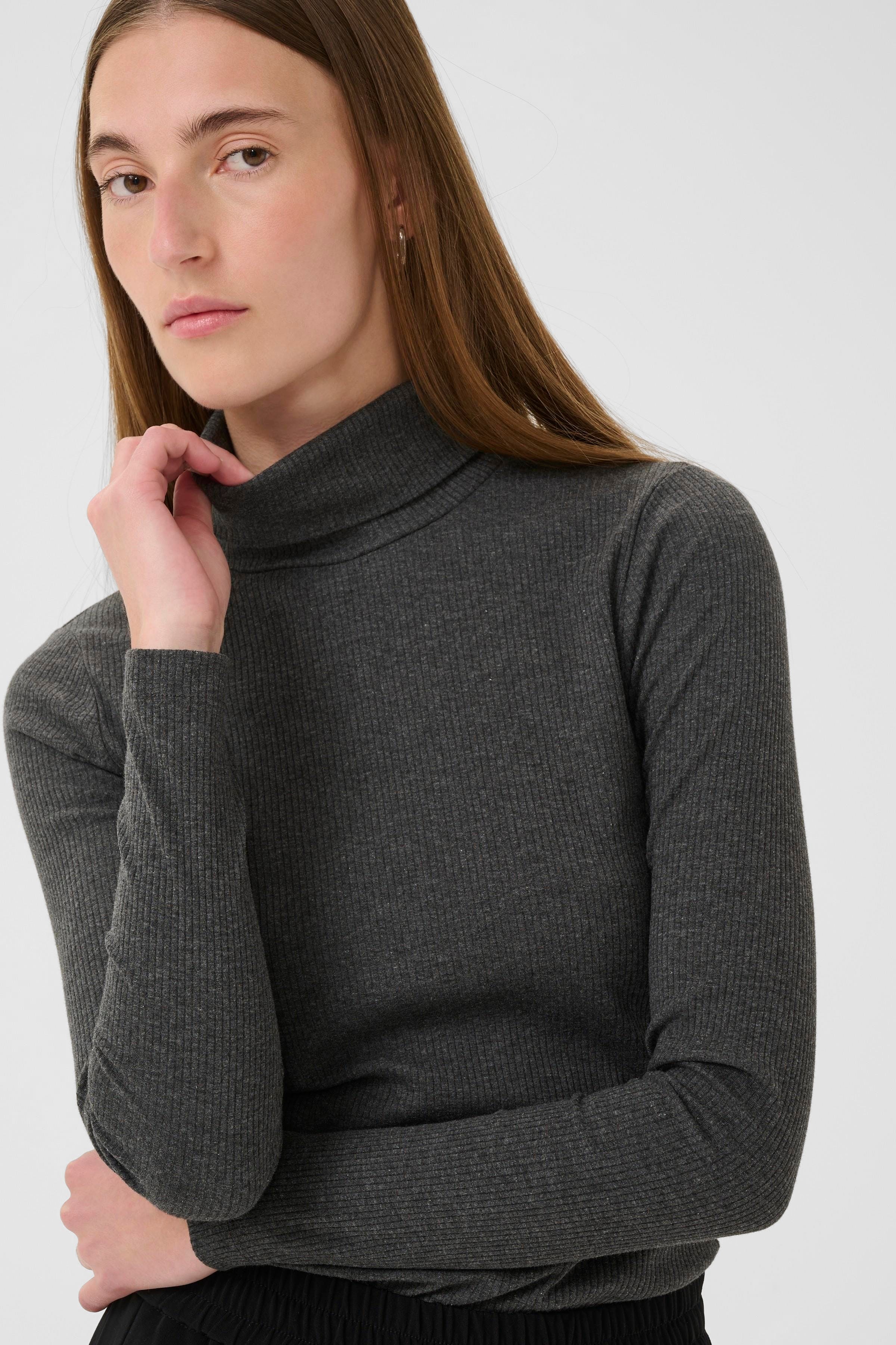DagnaIW Rollneck Melange T-shirt LOOKBOOK DETAIL 30109838-300596