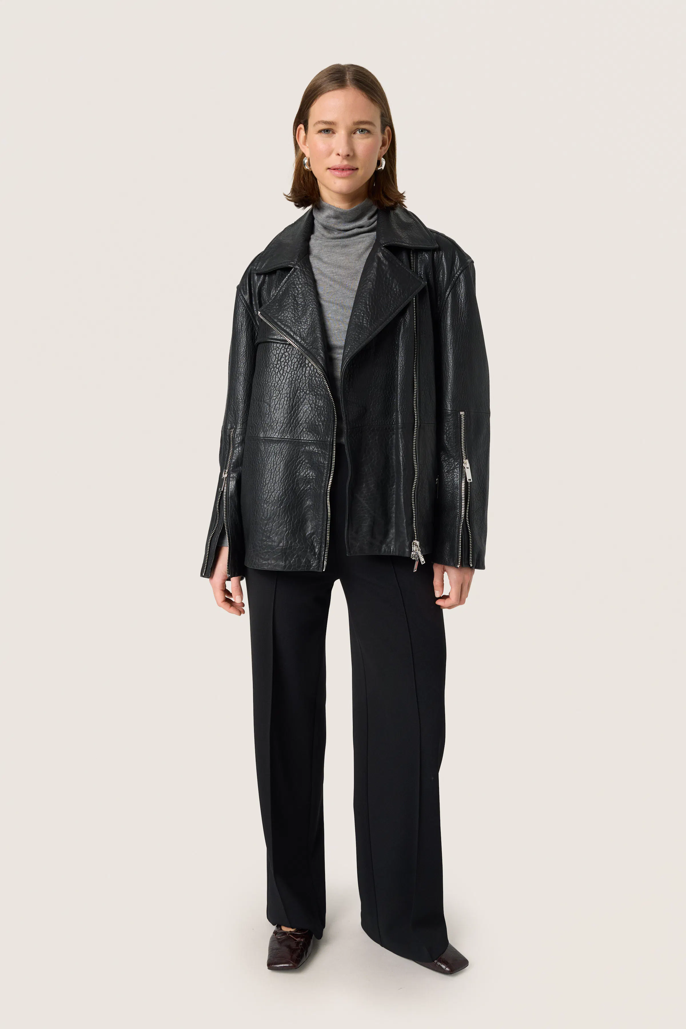 SLMaeve Leather jacket in black colour