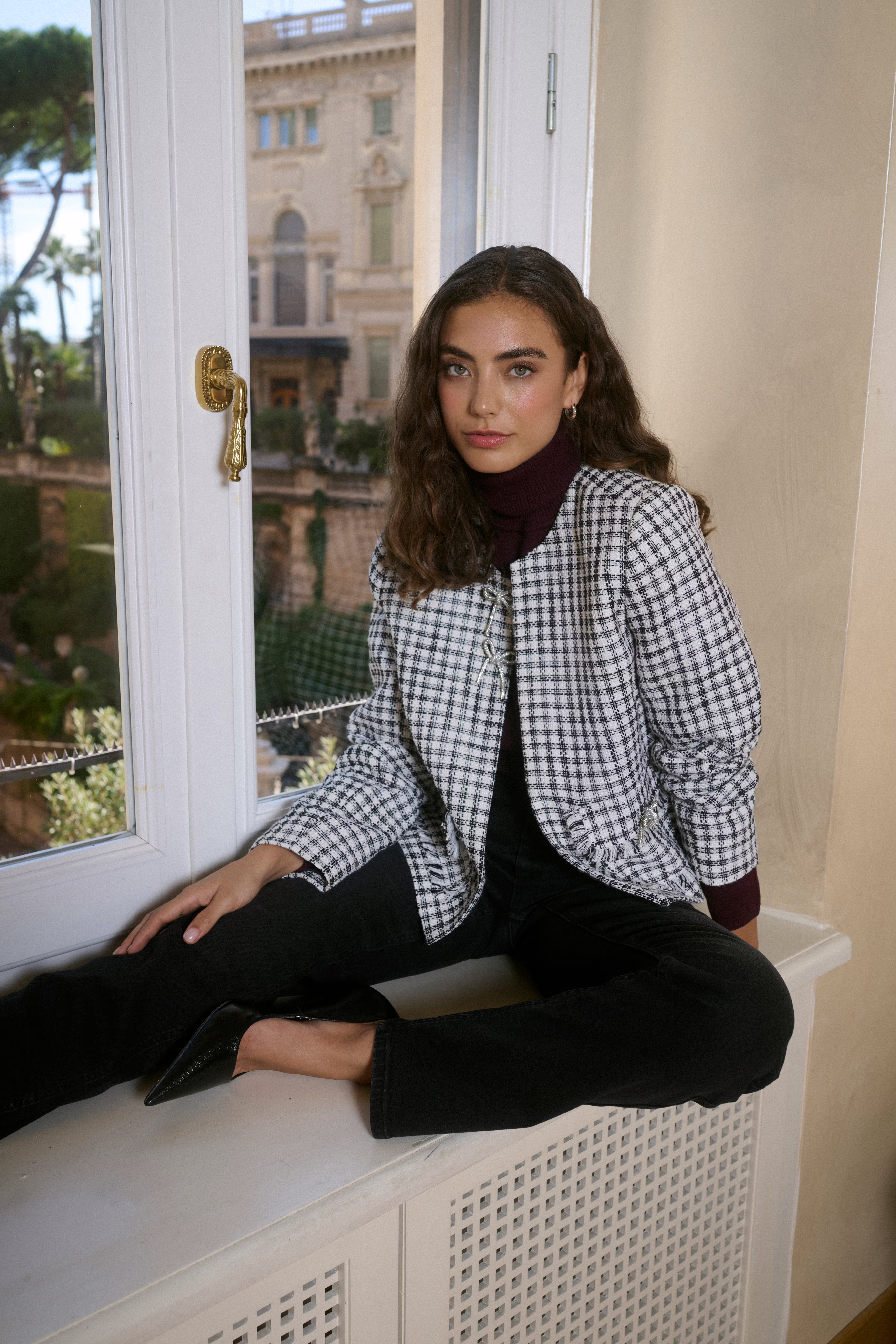 CUheaven Bouclé jakke med sløjfer LOCATION NONE 50112519-108698