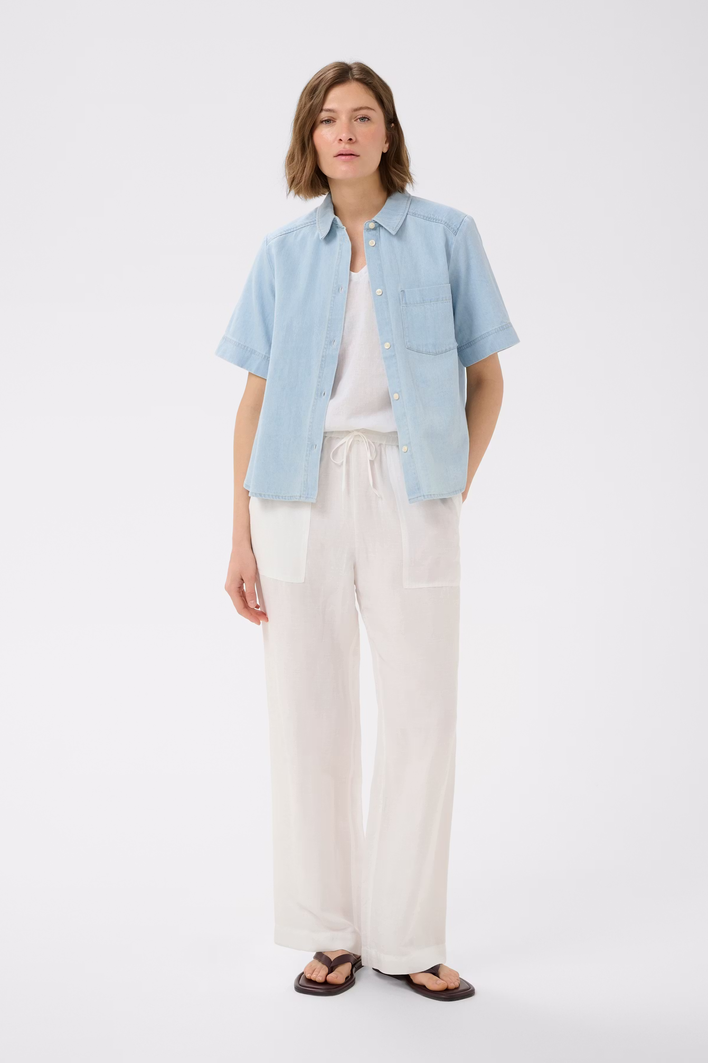 NiclaPW Denim Skjorte LOOKBOOK FRONT 30309361-300154