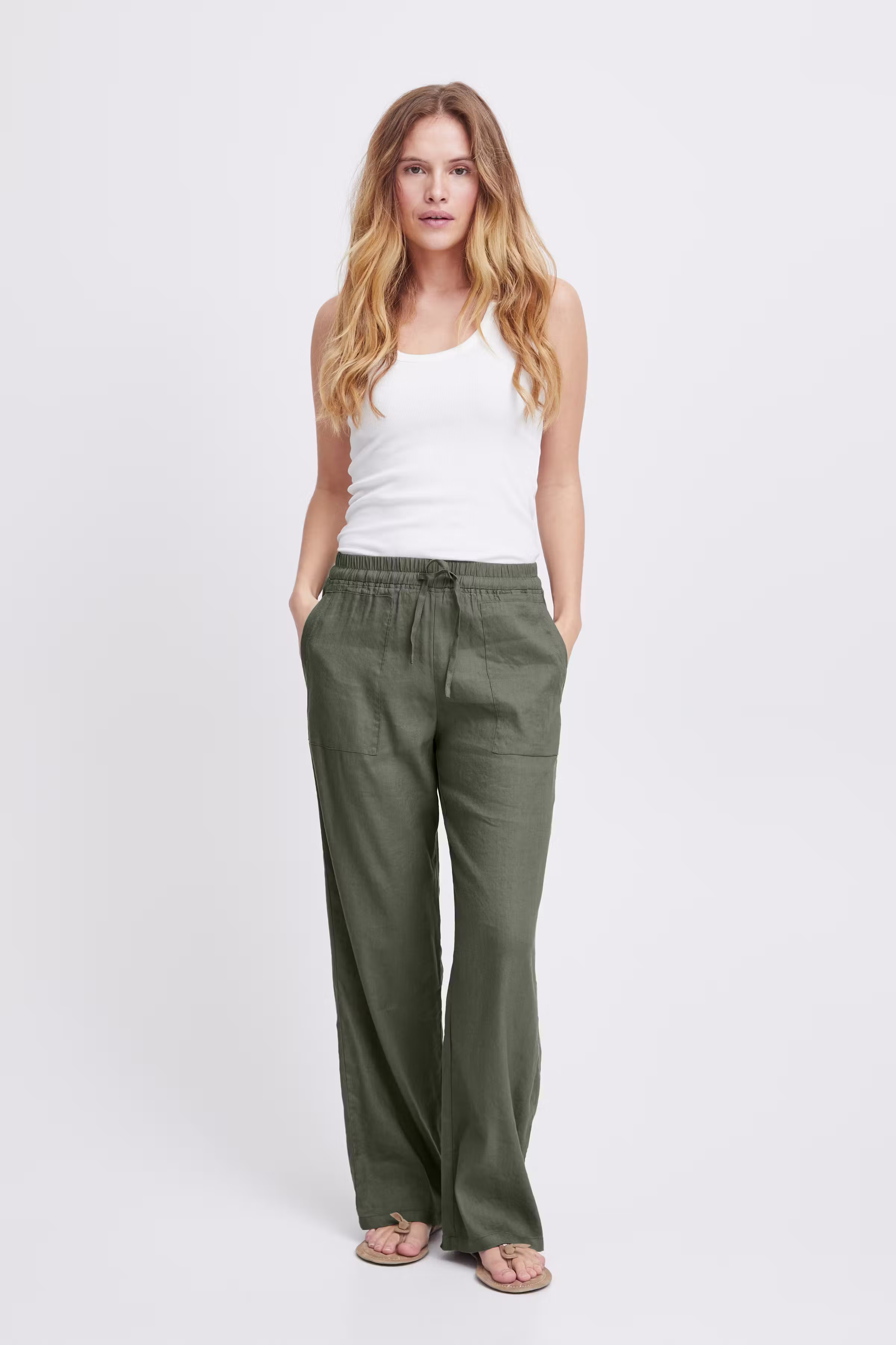 PZLUCA Full Length Wide Leg Bukser LOOKBOOK FRONT 50208020-180312