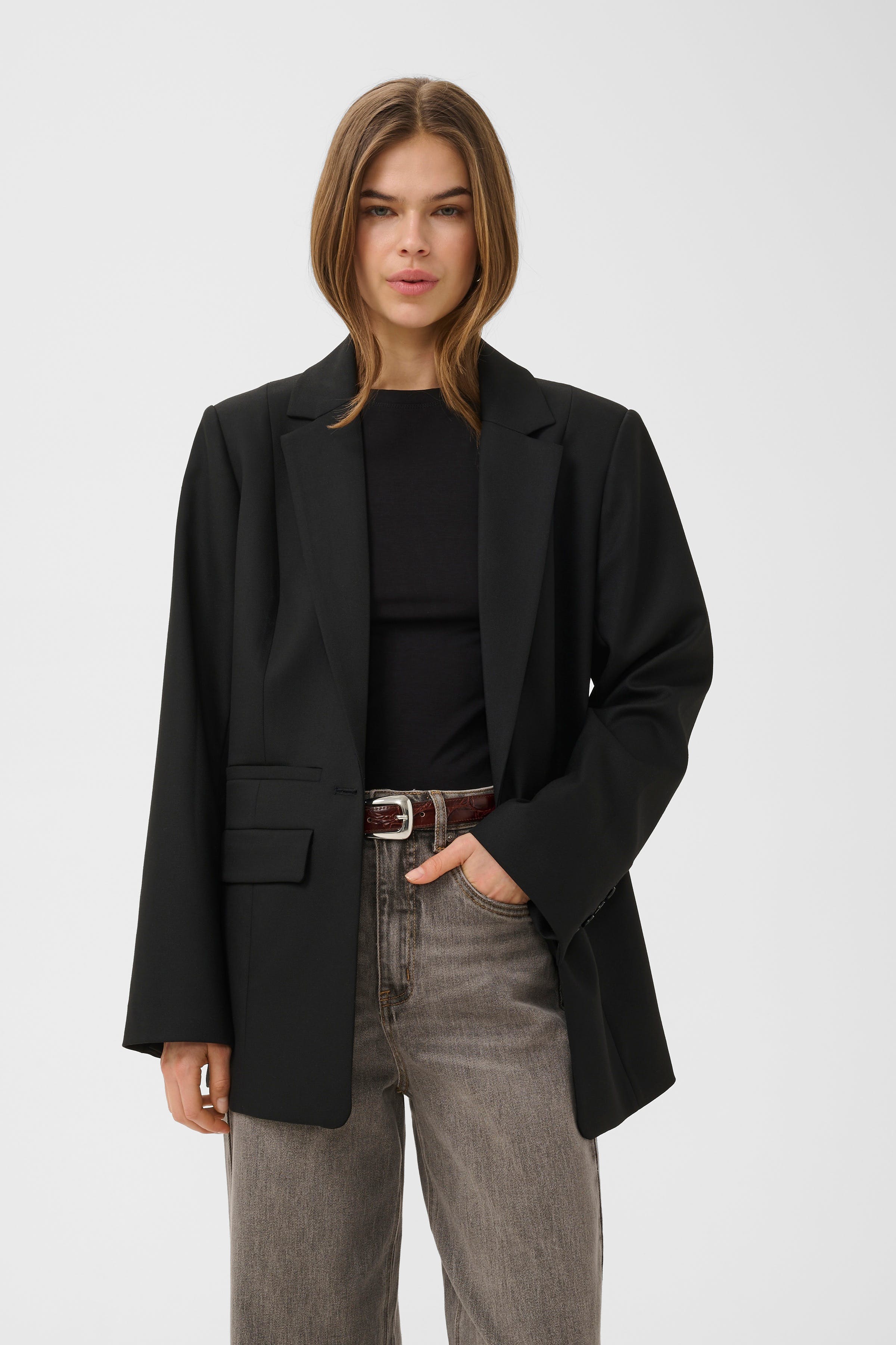 ZinkaGZ Coat in dark grey melange color