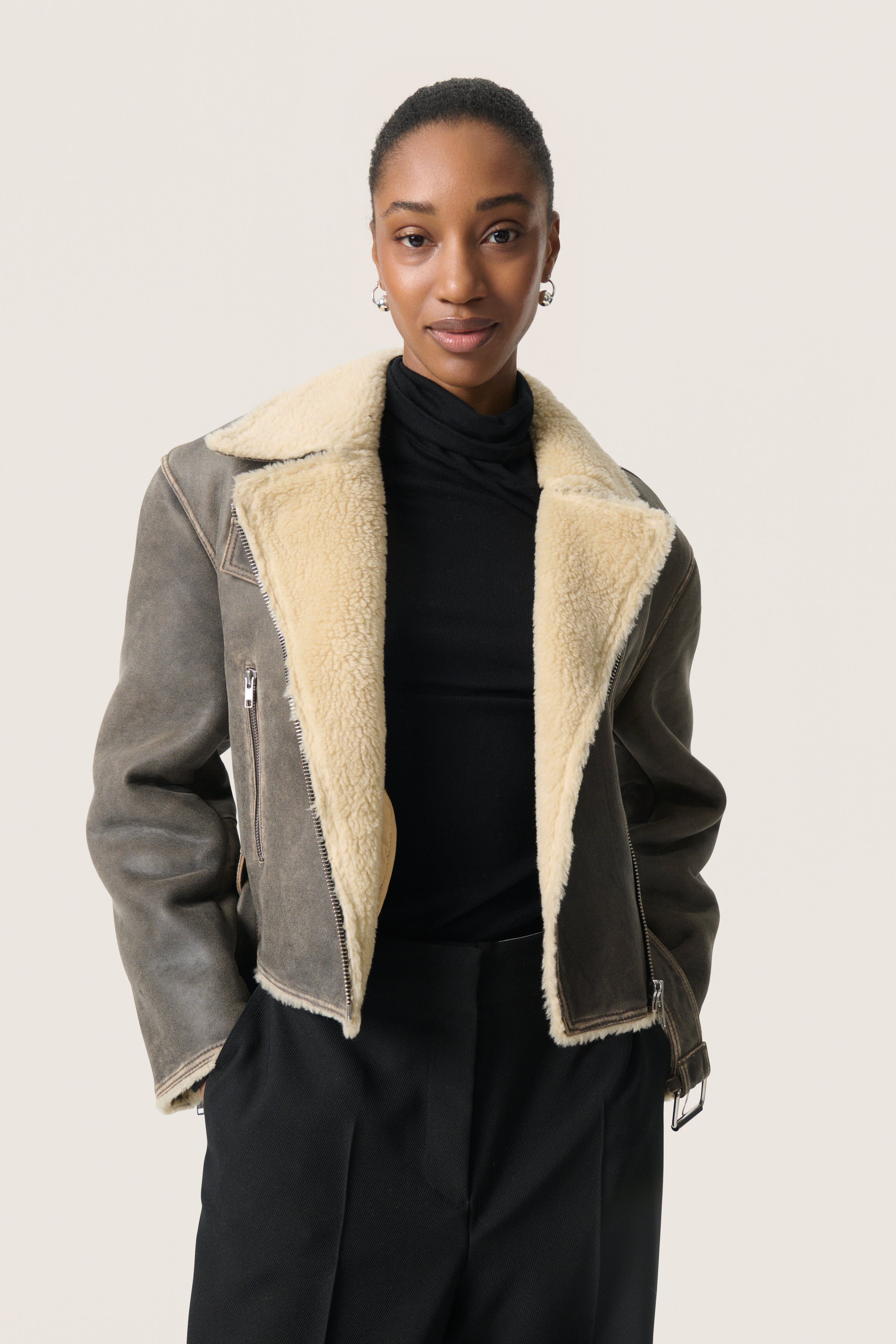 SLFiorella Læderjakke LOOKBOOK FRONT 30408556-304157