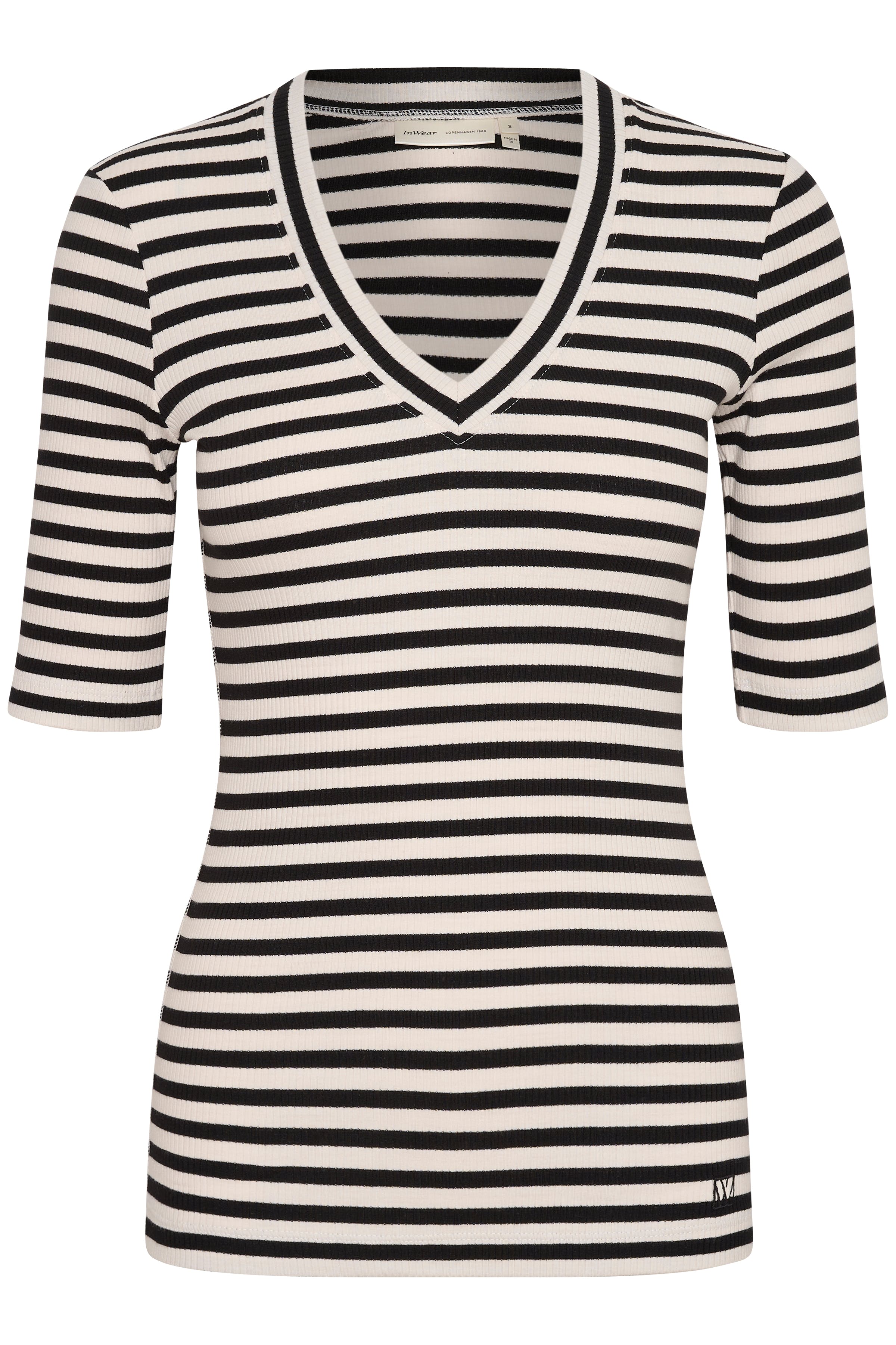 DagnaIW Striped V T-shirt PACK FRONT 30107270-302212