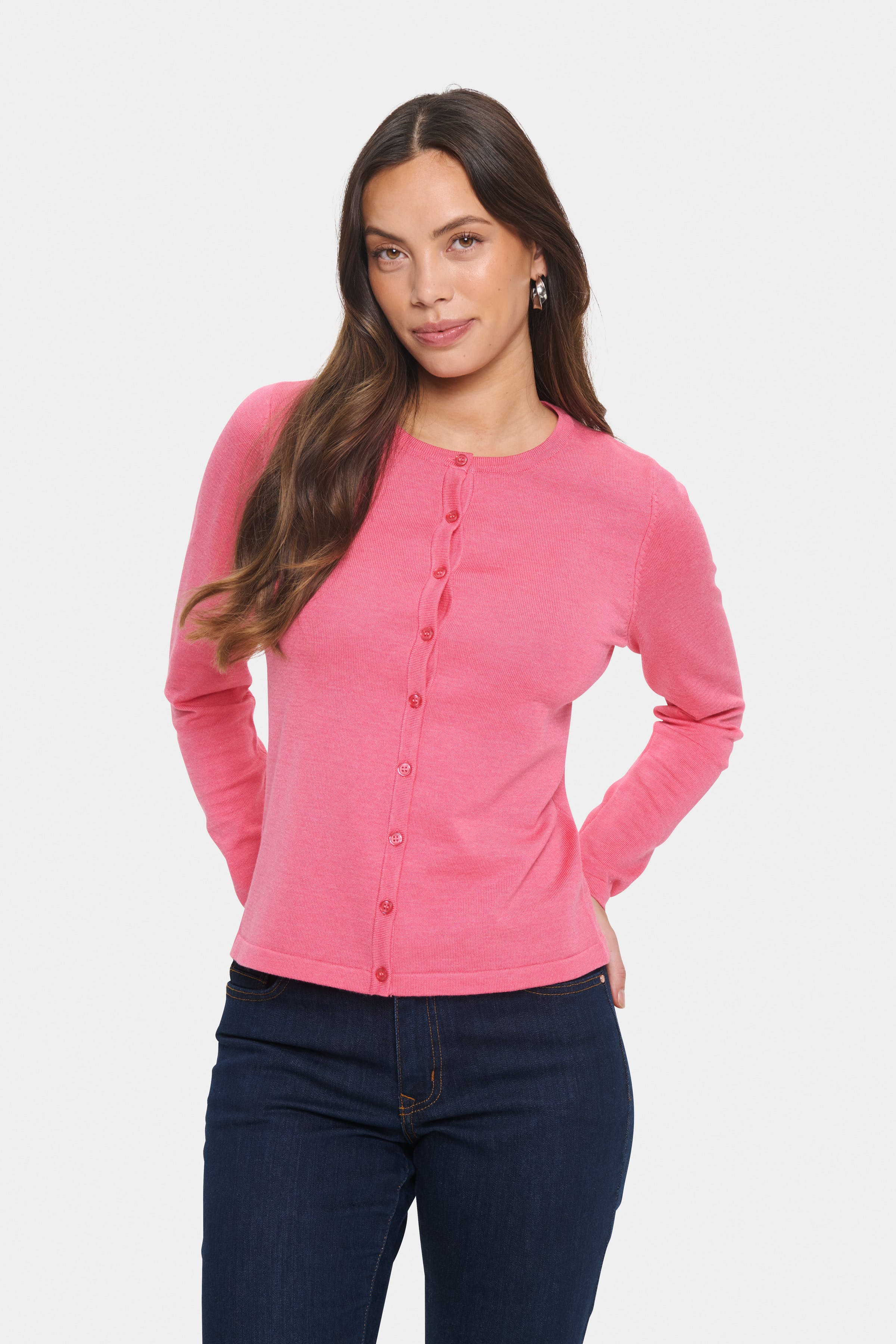 MilaSZ R-Neck Cardigan LOOKBOOK FRONT 30500005-1719261