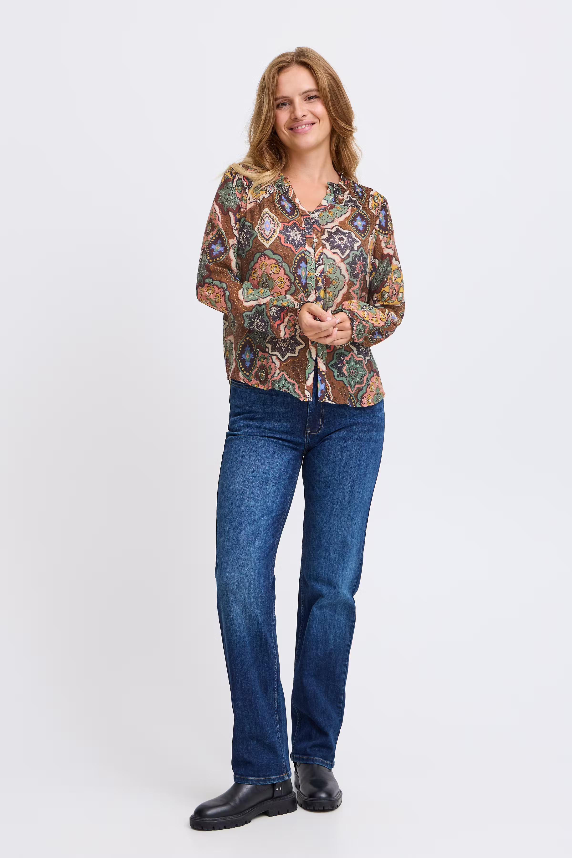 Langermet skjorte LOOKBOOK FRONT 50208987-200449