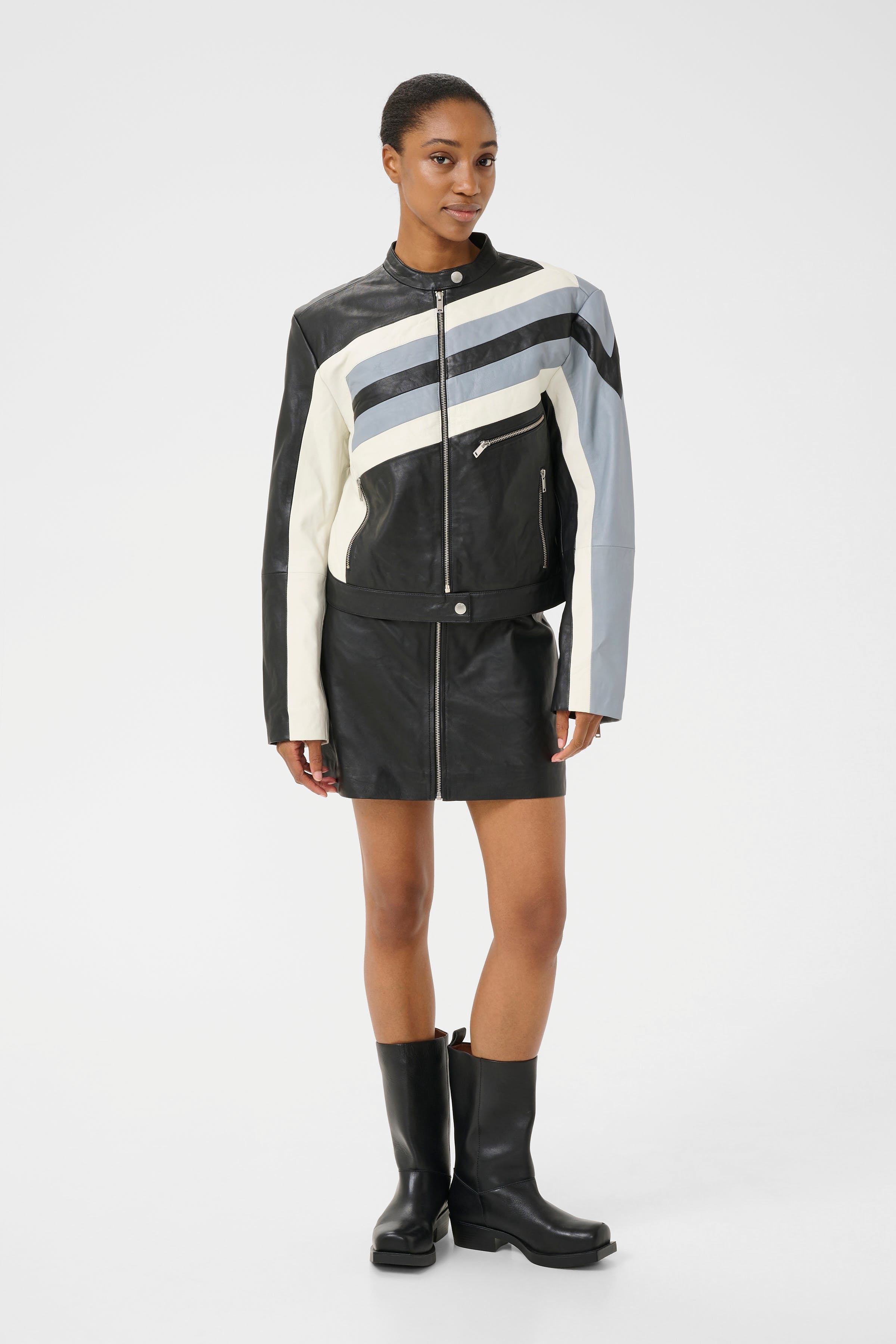 NaomiGZ Leather jacket in black lamb leather