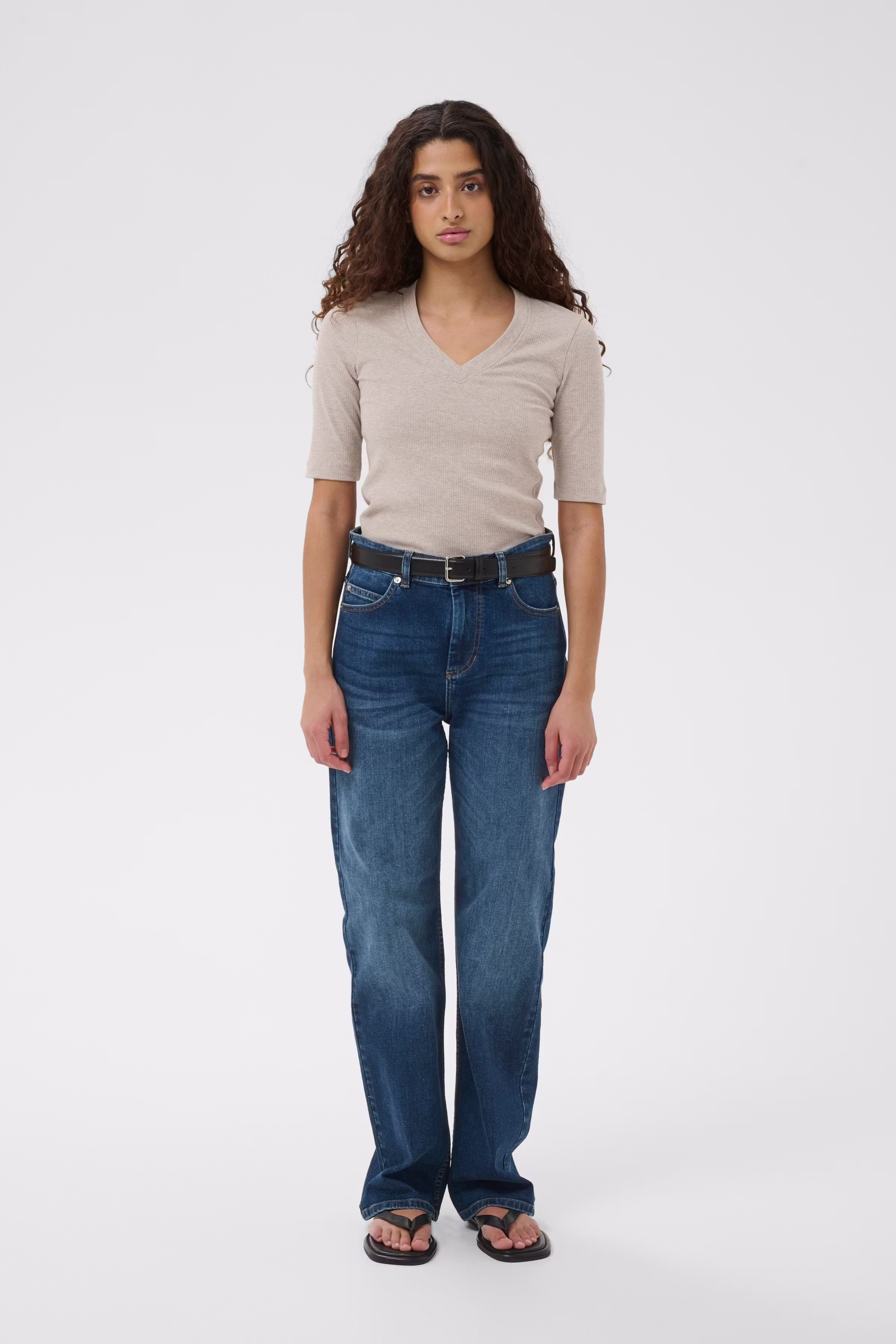 DagnaIW Melange V T-shirt LOOKBOOK FRONT 30106865-1545031