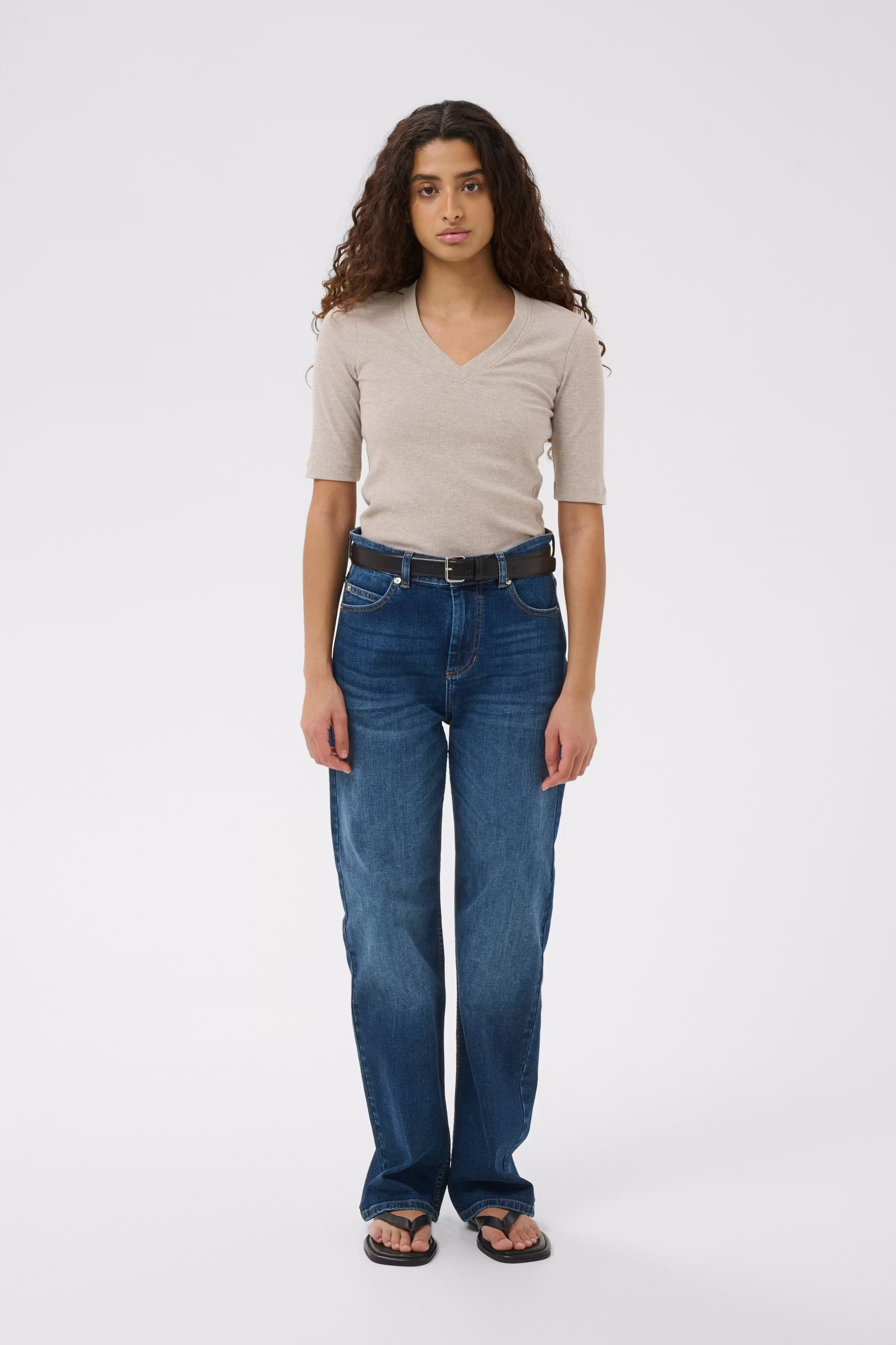 DagnaIW Melange V T-shirt LOOKBOOK FRONT 30106865-1545031