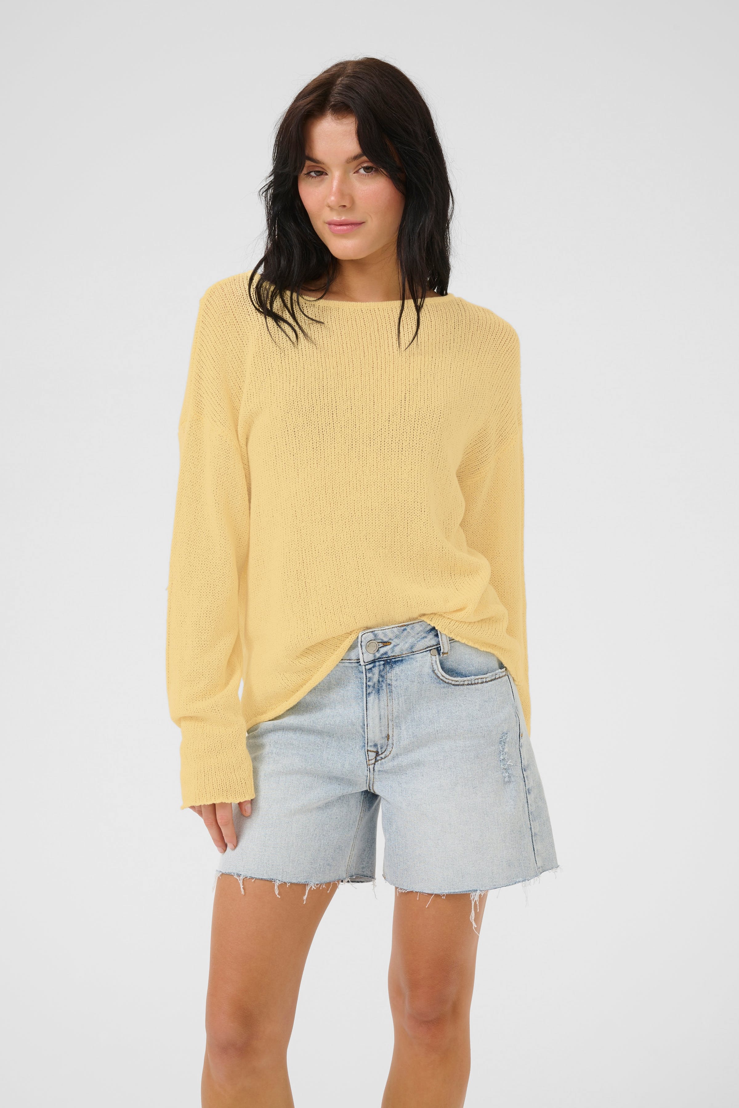 DivaMW Strikket hørbluse LOOKBOOK FRONT 10704716-120715