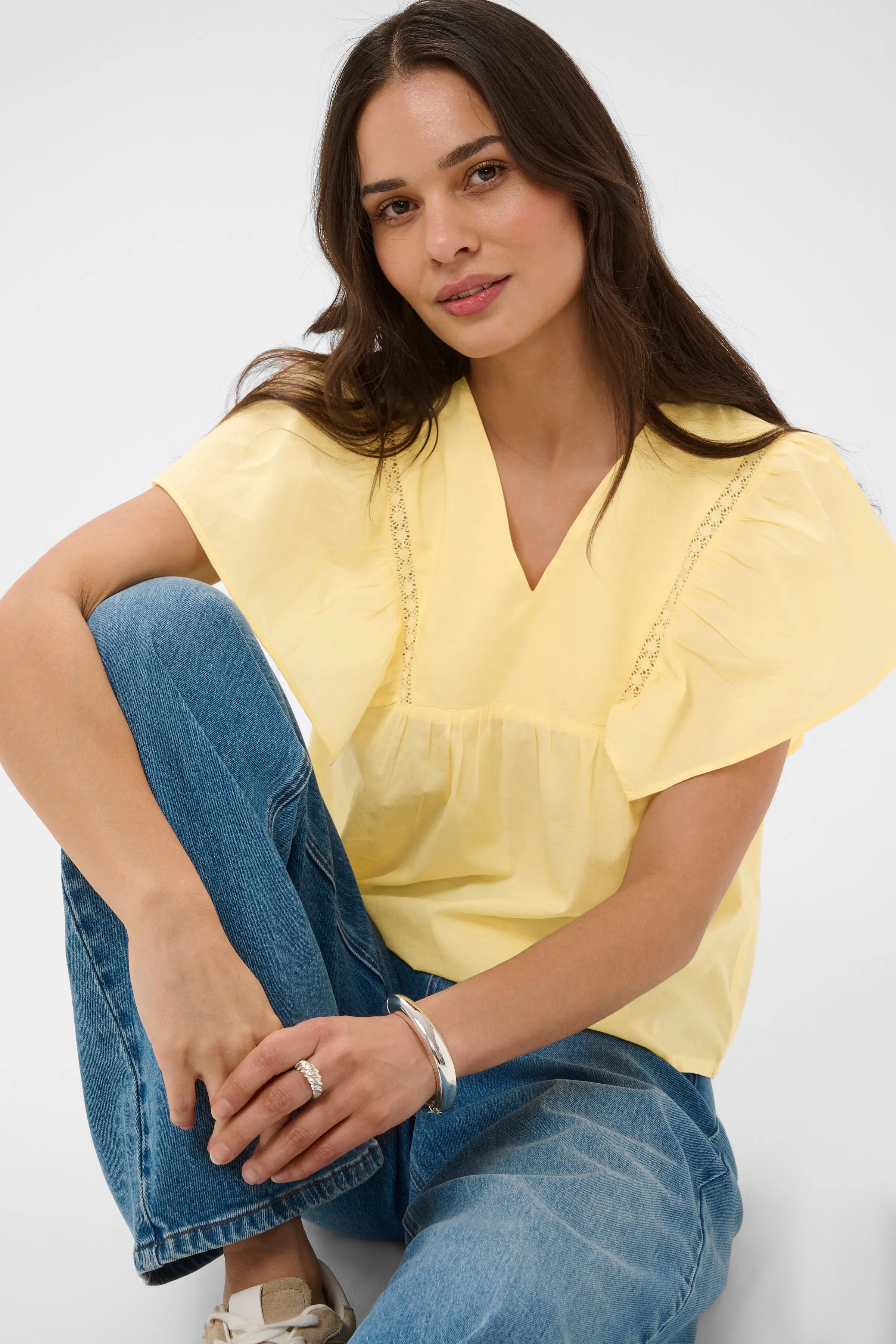 KAtara Blouse in light blue pin stripe colour | KAFFE Clothing
