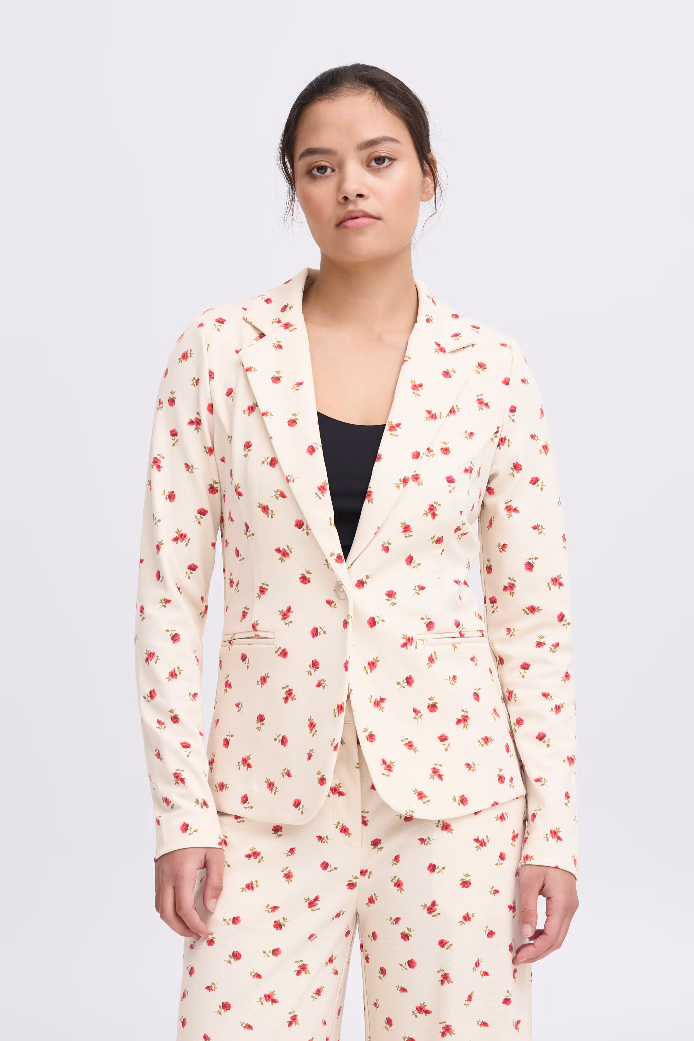 Blazer Donna ICHI IH KATE – Giacca In Jersey Leggermente Sciancrata, Slim Fit