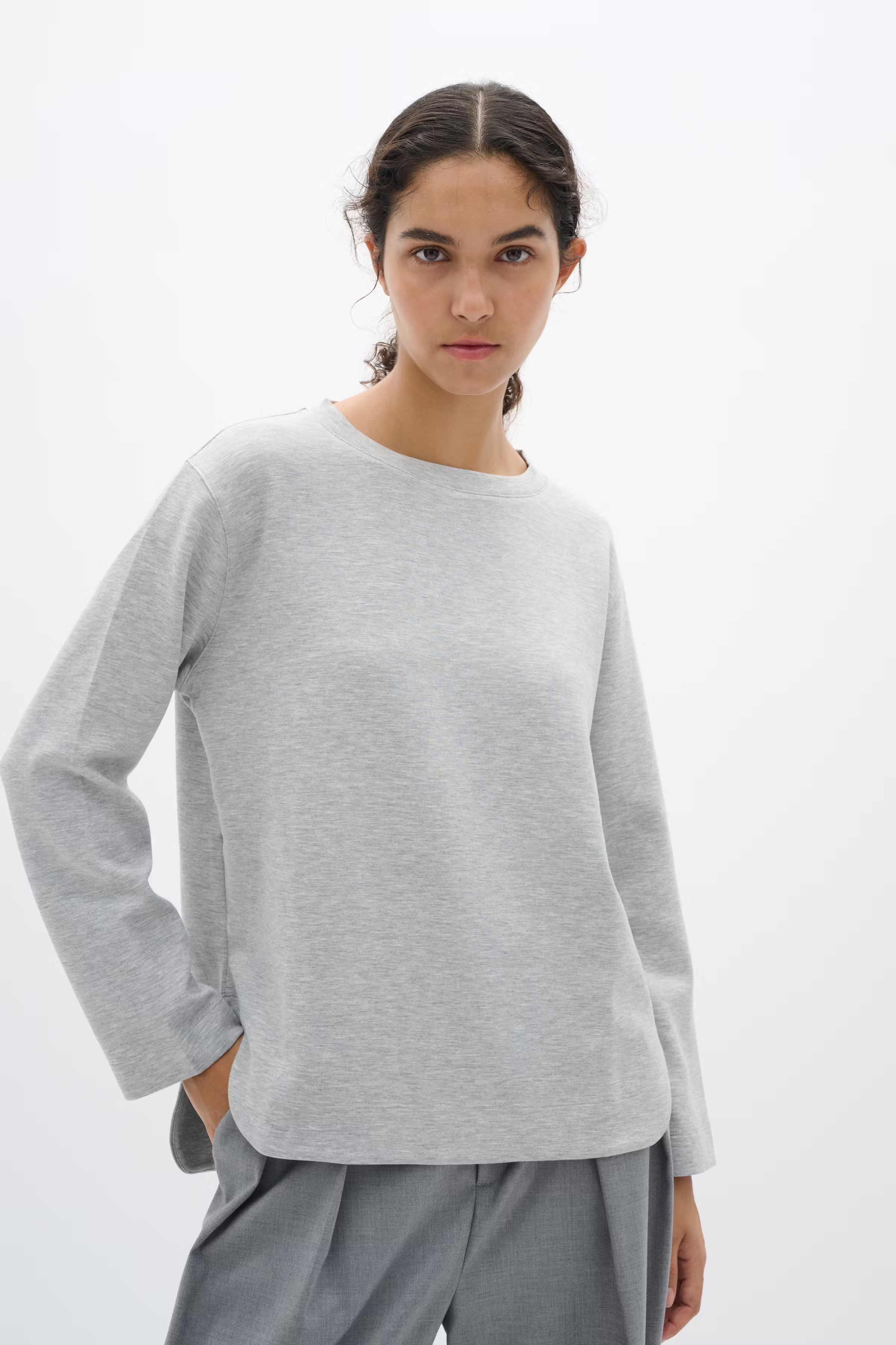 GincentIW Melange Crewneck Sweatshirt LOOKBOOK FRONT 30109922-1740161