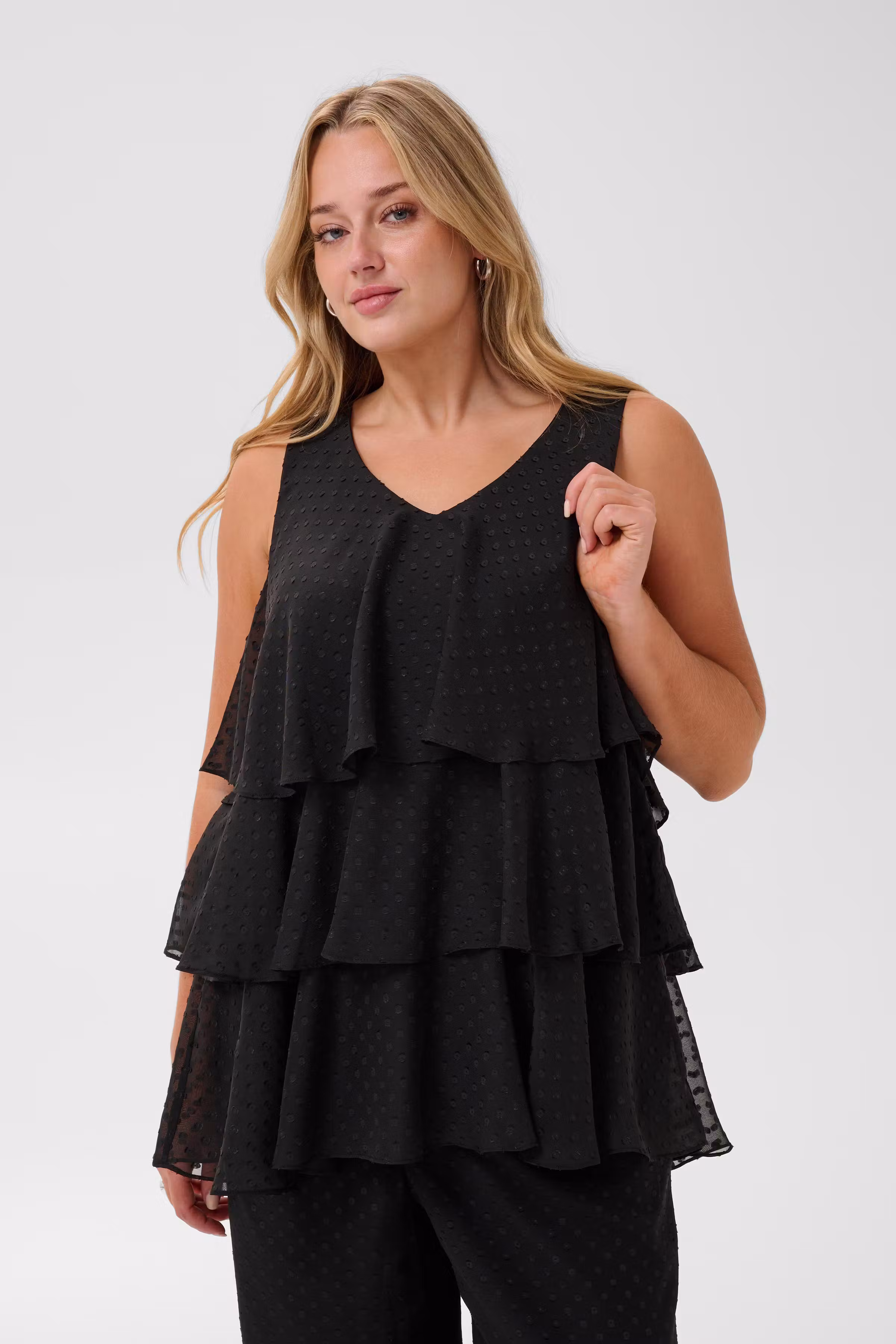 KCrinah Mesh Blouse met Volants LOOKBOOK FRONT 10584571-100121