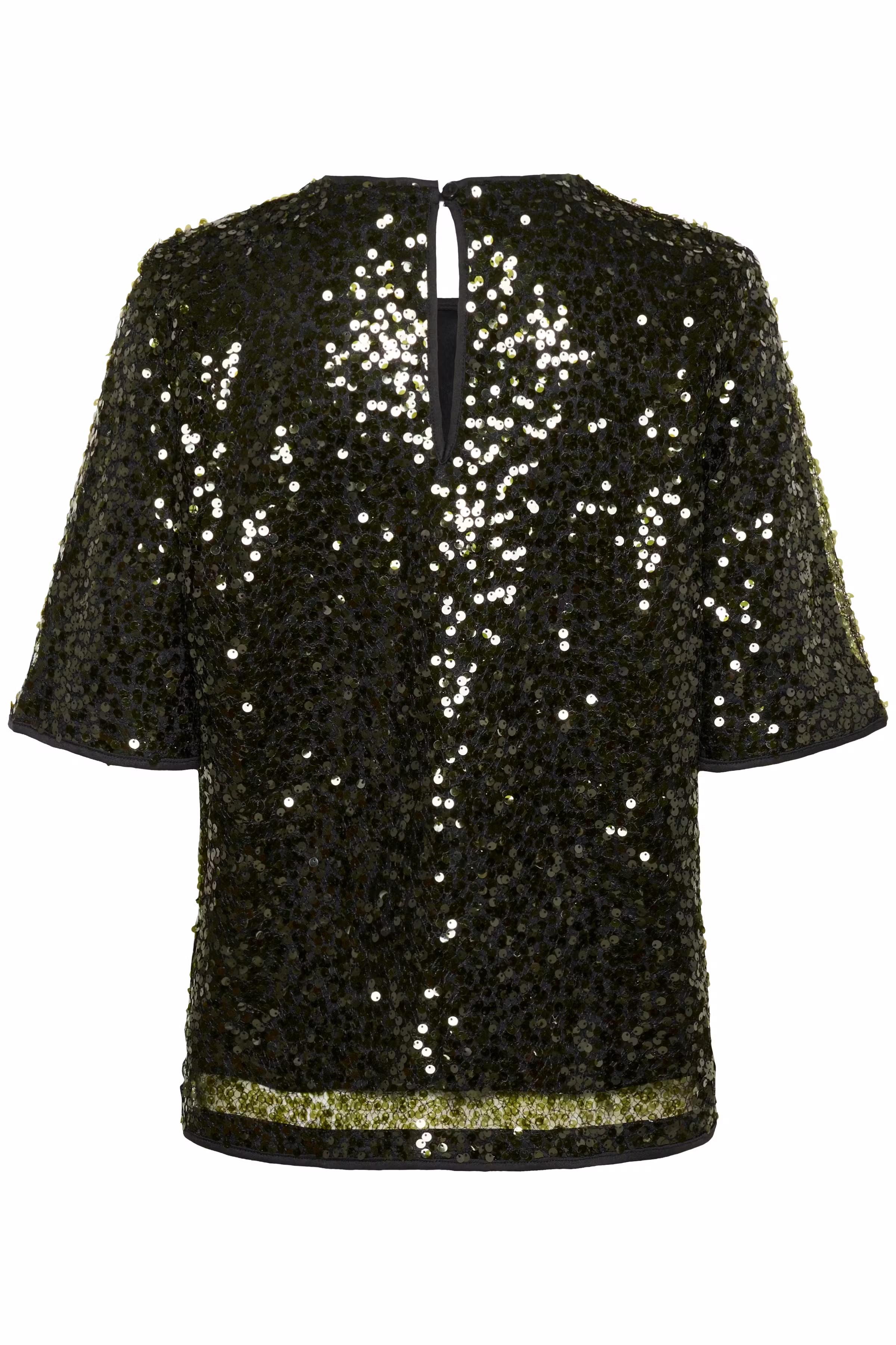 CUmelia Dunkelgrünes Paillettenbluse PACK BACK 50112479-190515