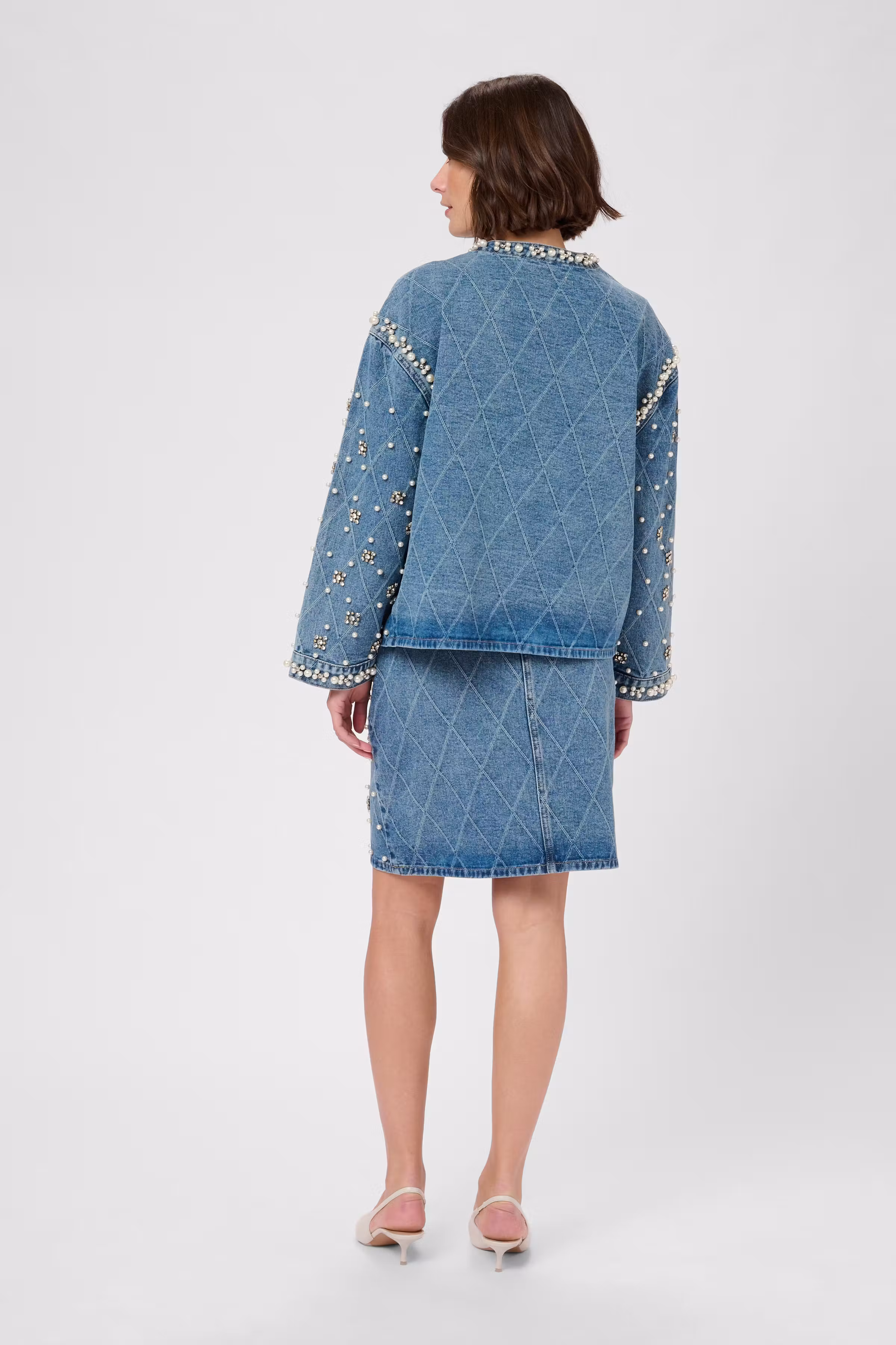 CUalys Denim jacket with pearls LOOKBOOK BACK 50112279-500027
