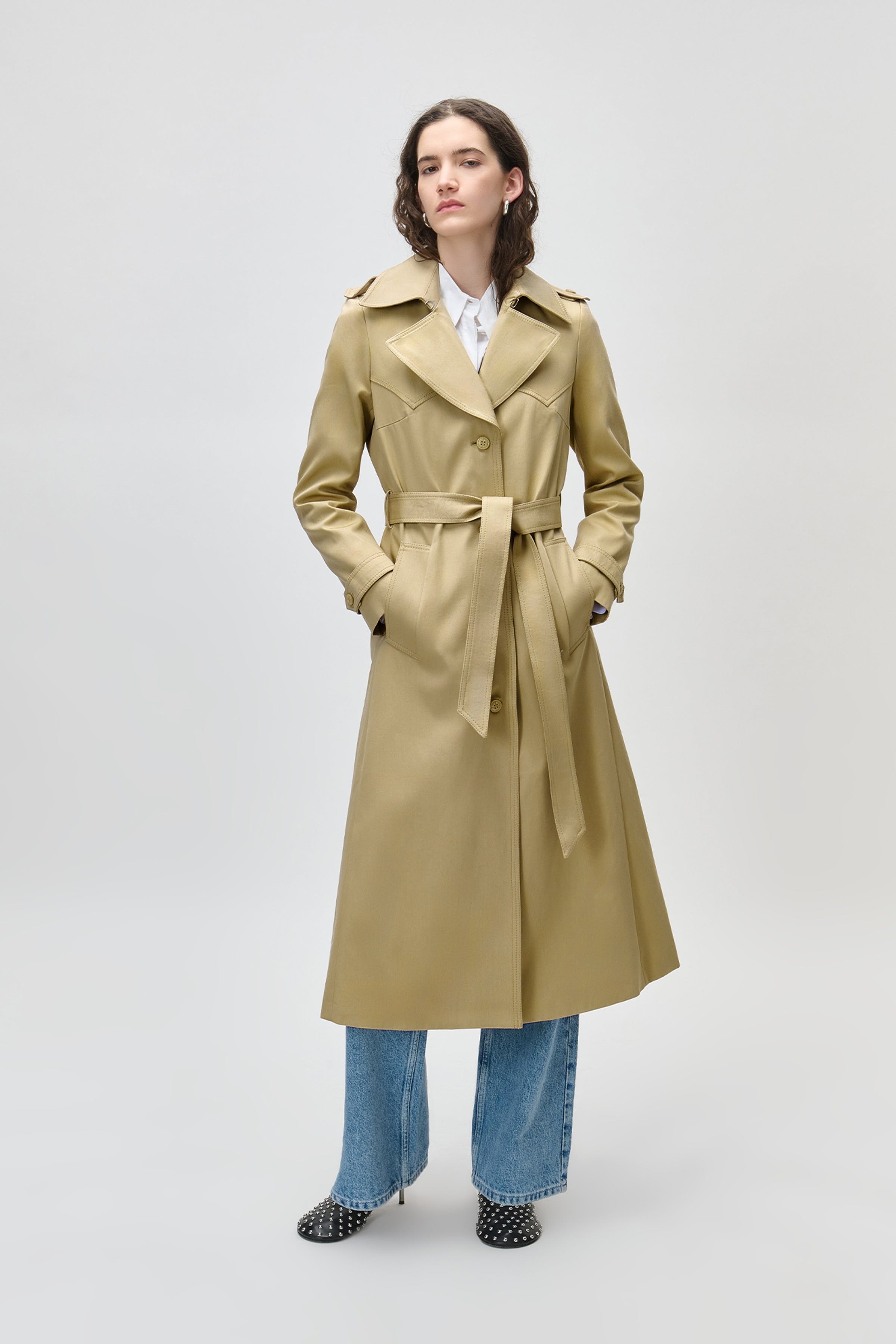IOCELIA COAT IN SEA FOAM / GREEN WOOL